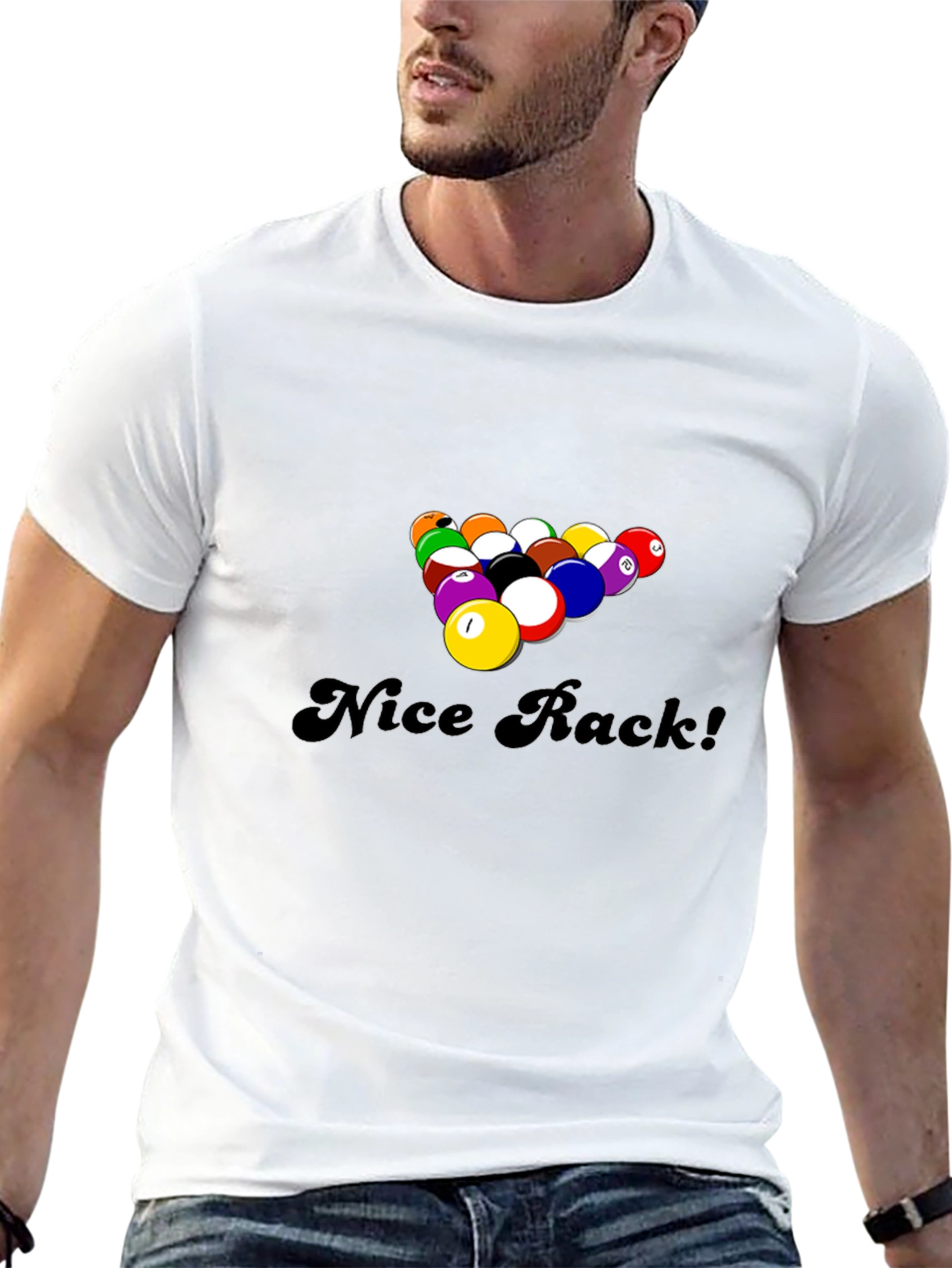 Nice Rack! Funny Pool Billiards Graphic T-Shirt