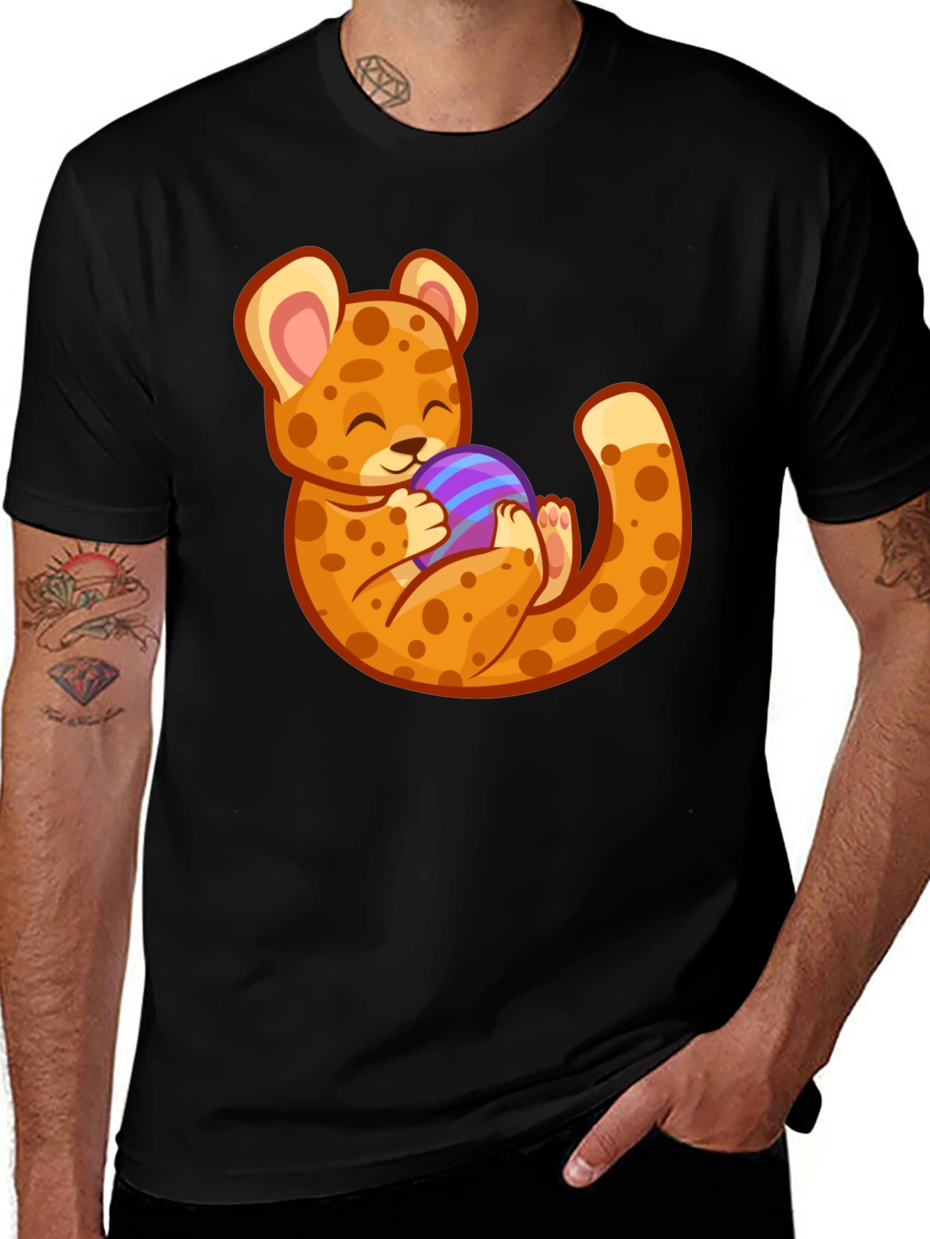 Cute Cheetah Holding Egg T-Shirt