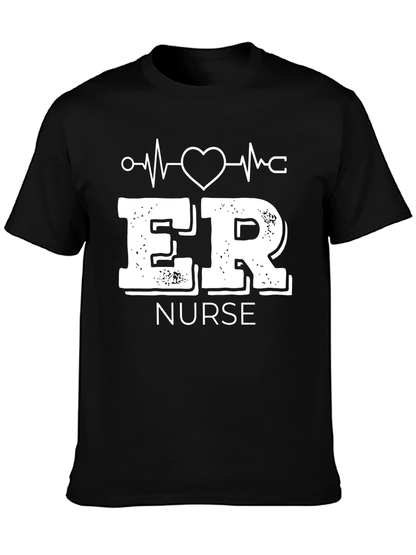 ER Nurse Graphic T-Shirt - Black Crew Neck
