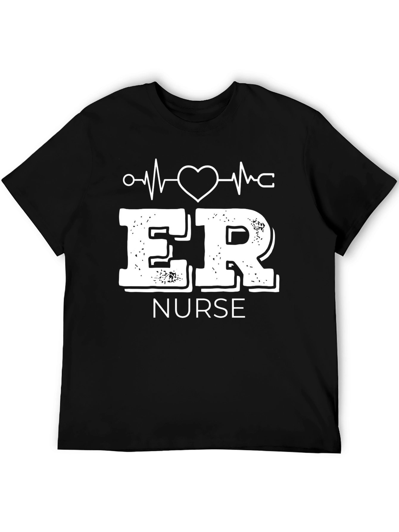 ER Nurse Graphic T-Shirt - Black Crew Neck