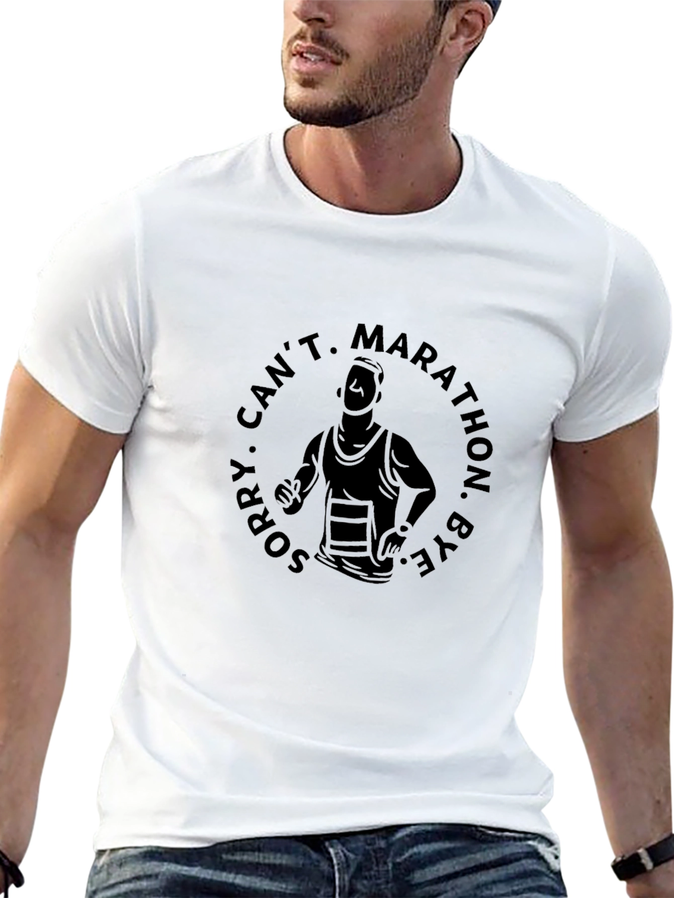 Marathon Runner Graphic T-Shirt - Sorry Cant Bye!