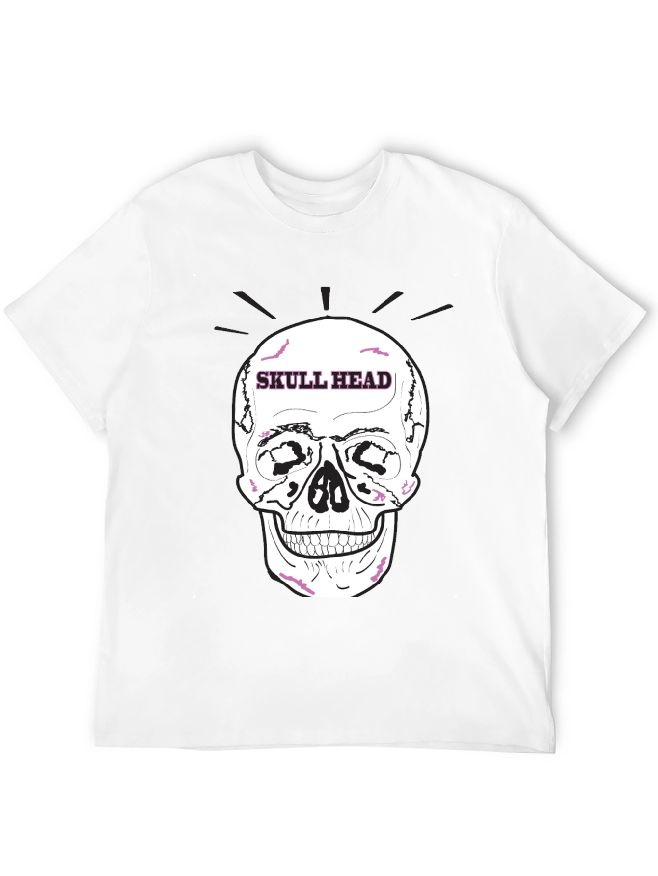 Skull Head Graphic Tee - Edgy Black T-Shirt