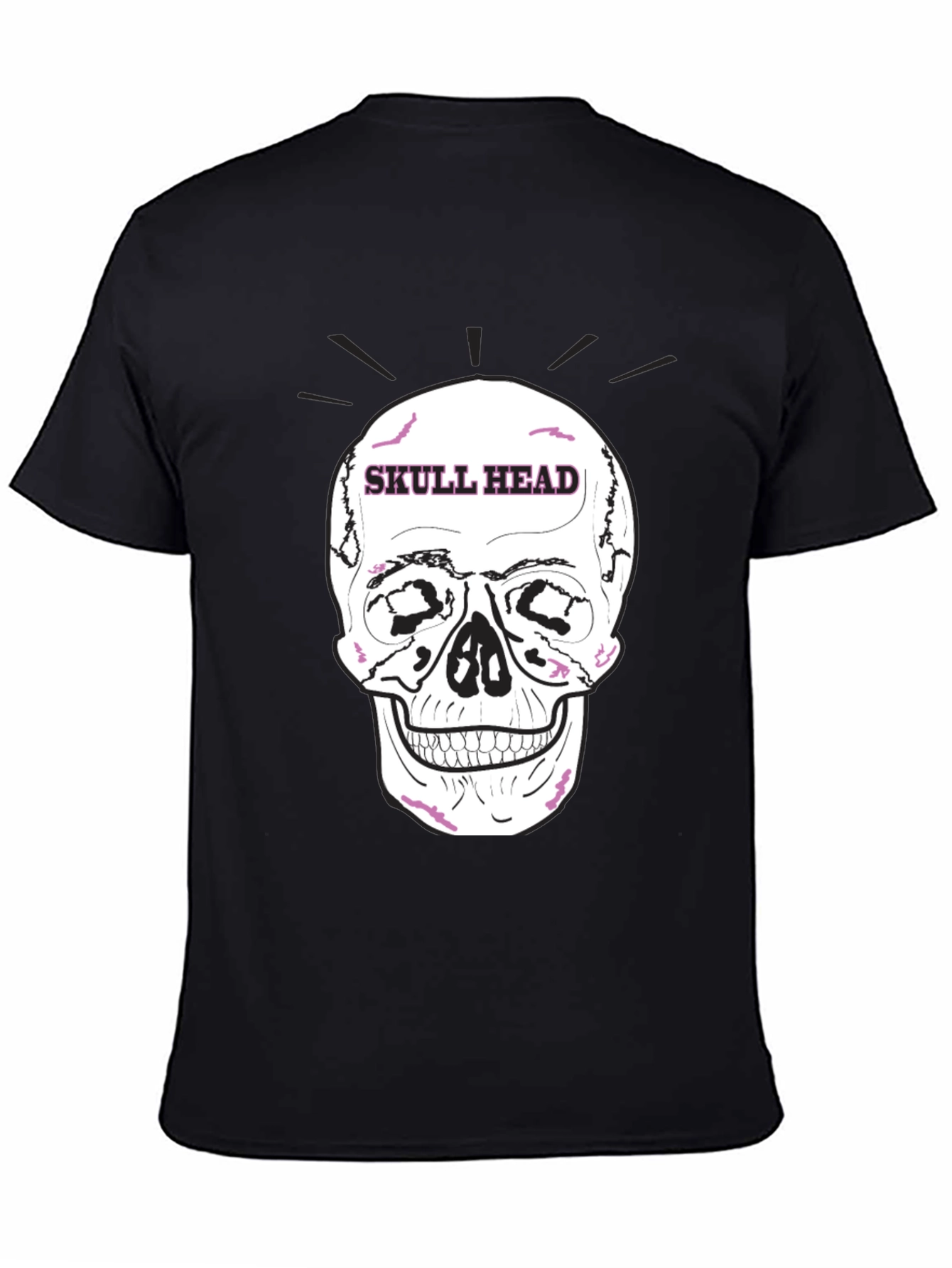 Skull Head Graphic Tee - Edgy Black T-Shirt