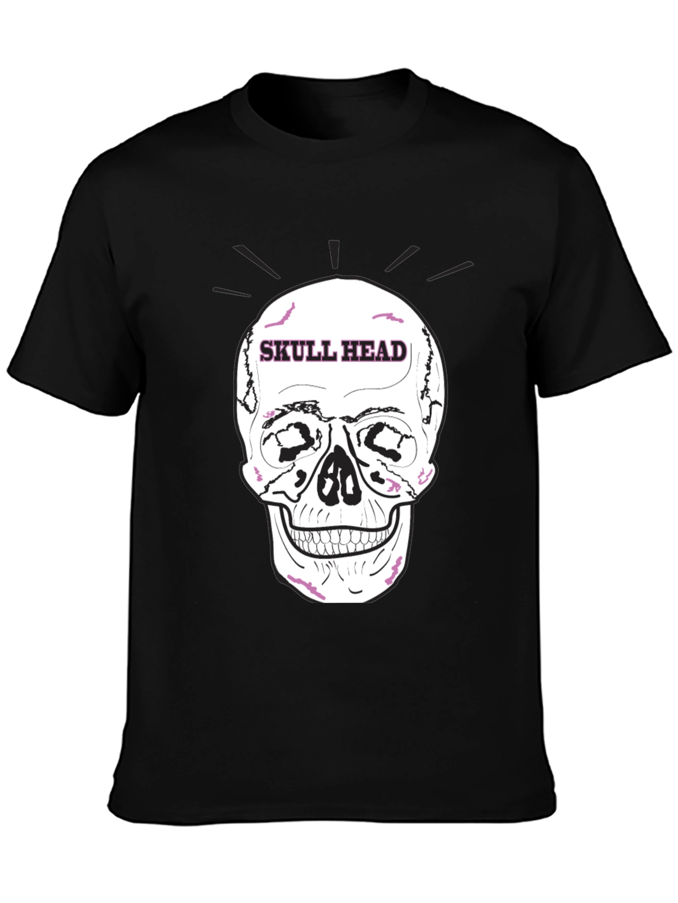 Skull Head Graphic Tee - Edgy Black T-Shirt