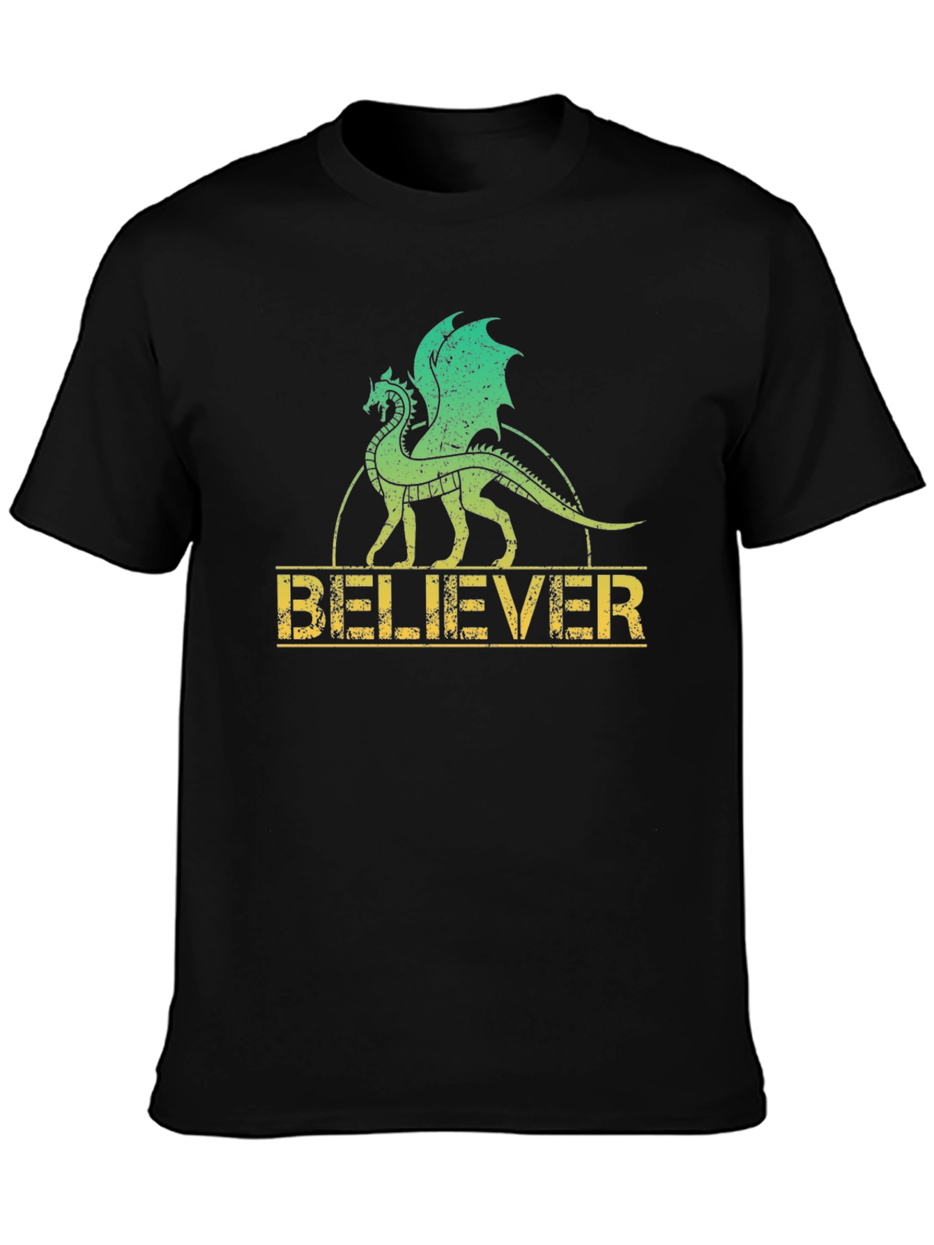 Believer Dragon Graphic Tee - Black