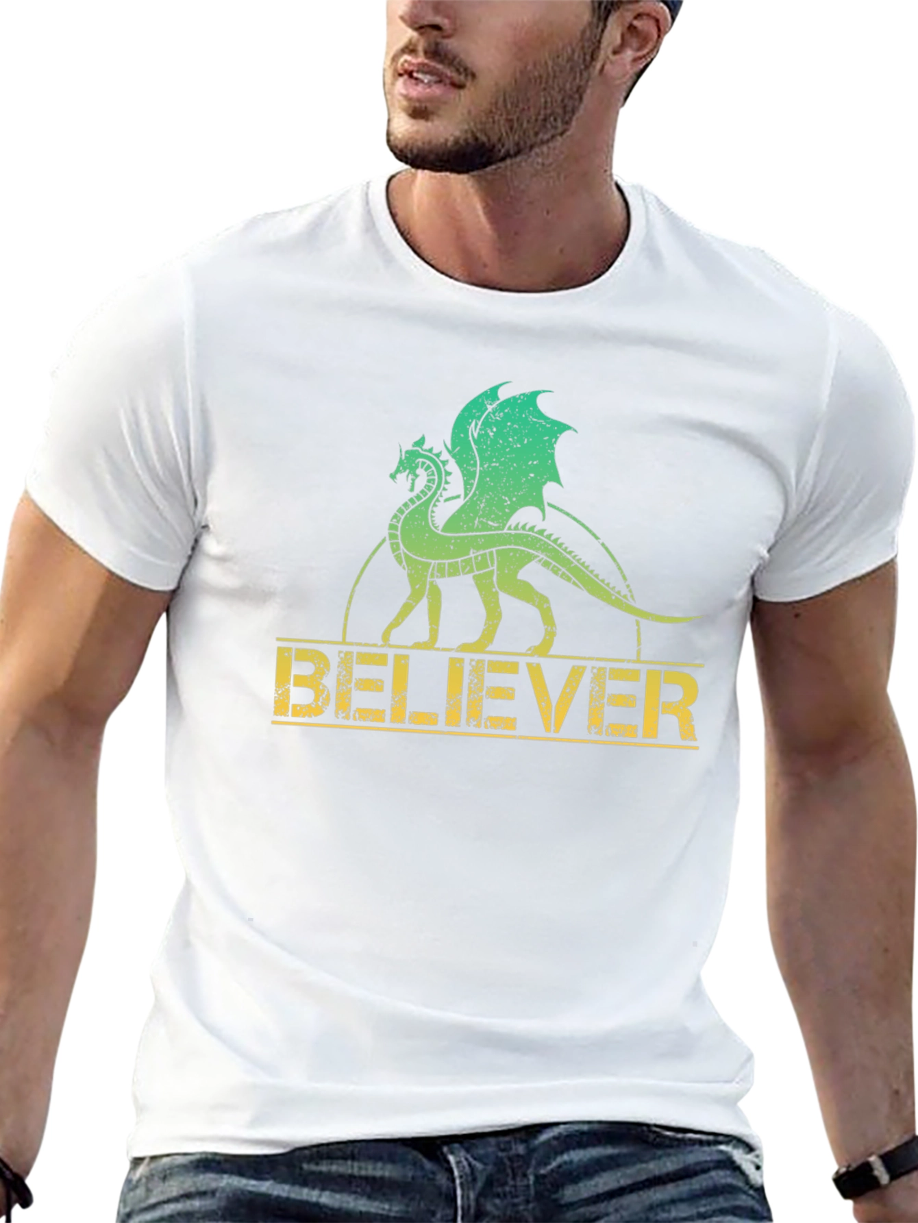 Believer Dragon Graphic Tee - Black
