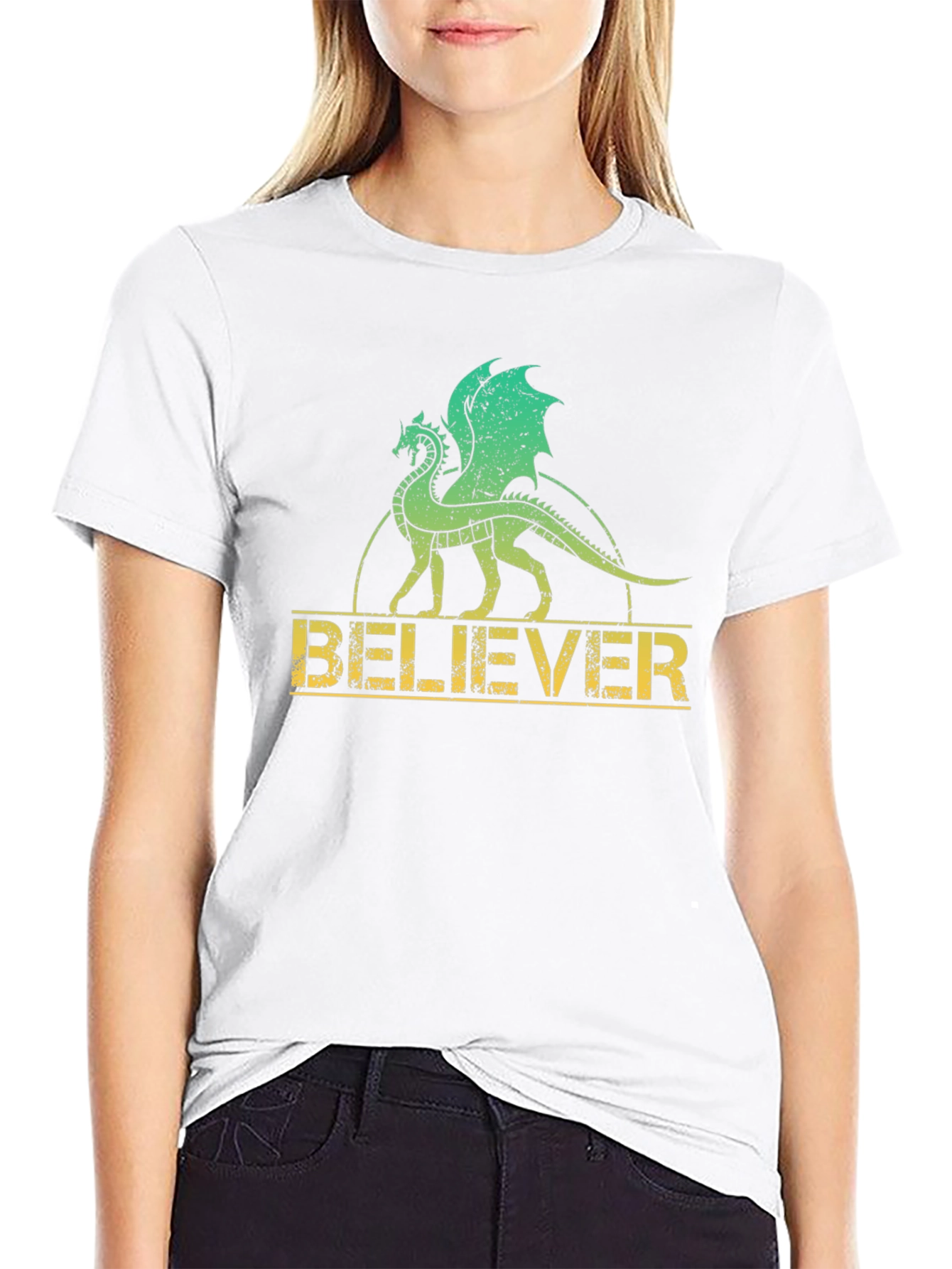 Believer Dragon Graphic Tee - Black