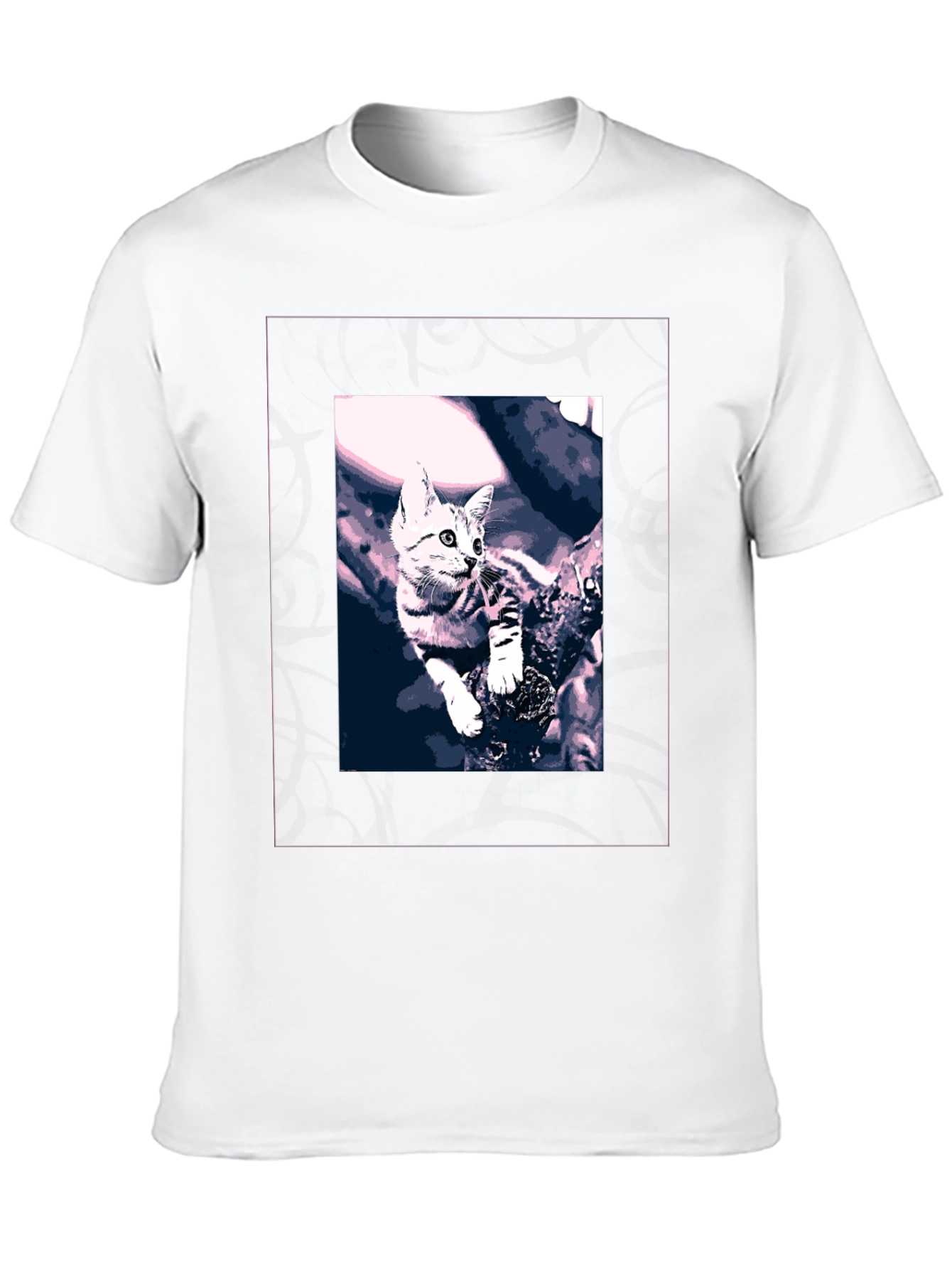 Cute Kitten Graphic Black T-Shirt