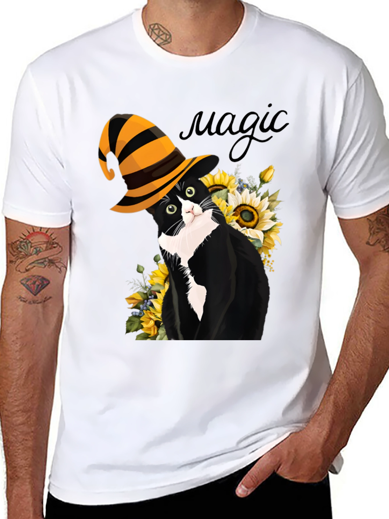 Magic Cat T-Shirt: Whimsical Halloween Style