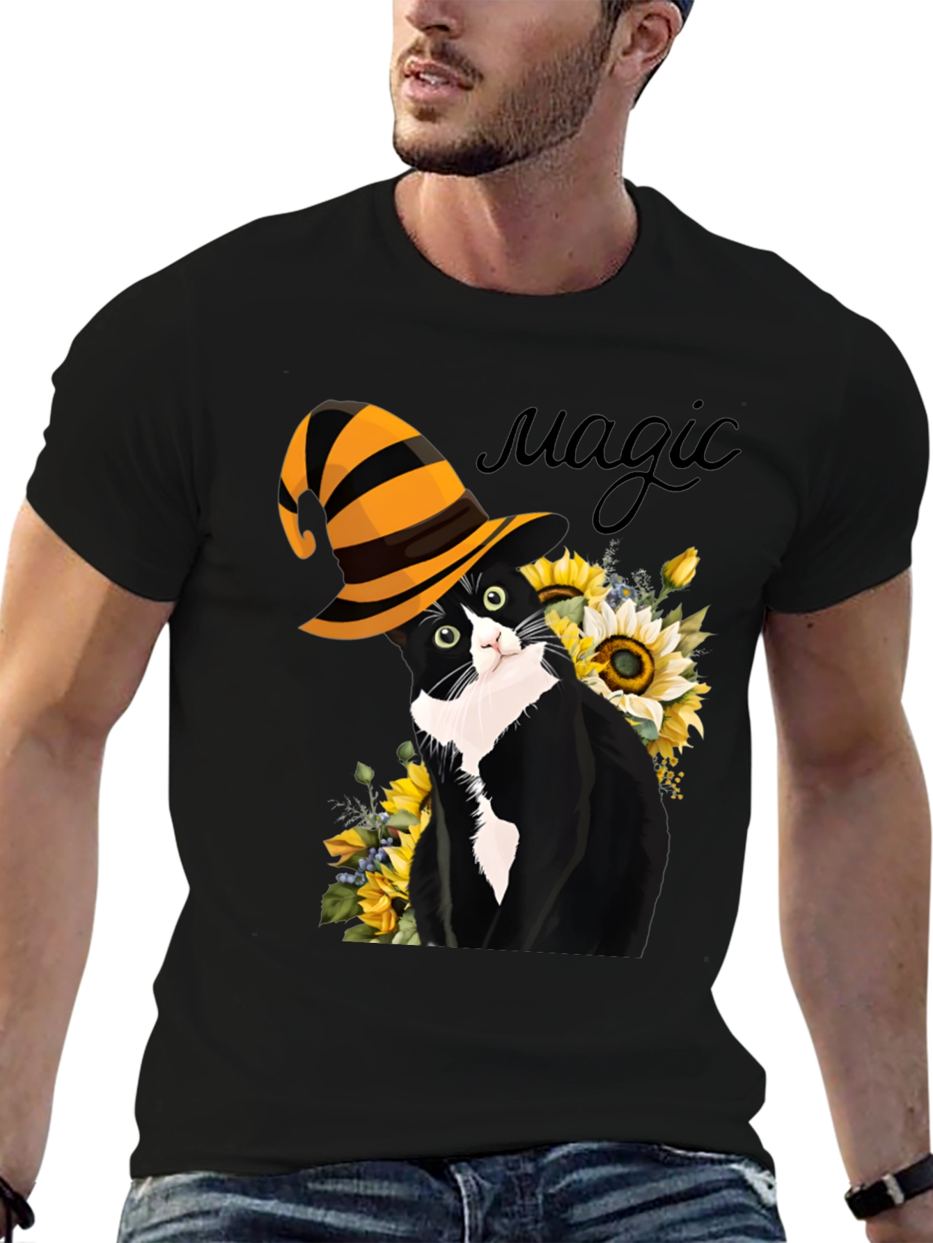 Magic Cat T-Shirt: Whimsical Halloween Style