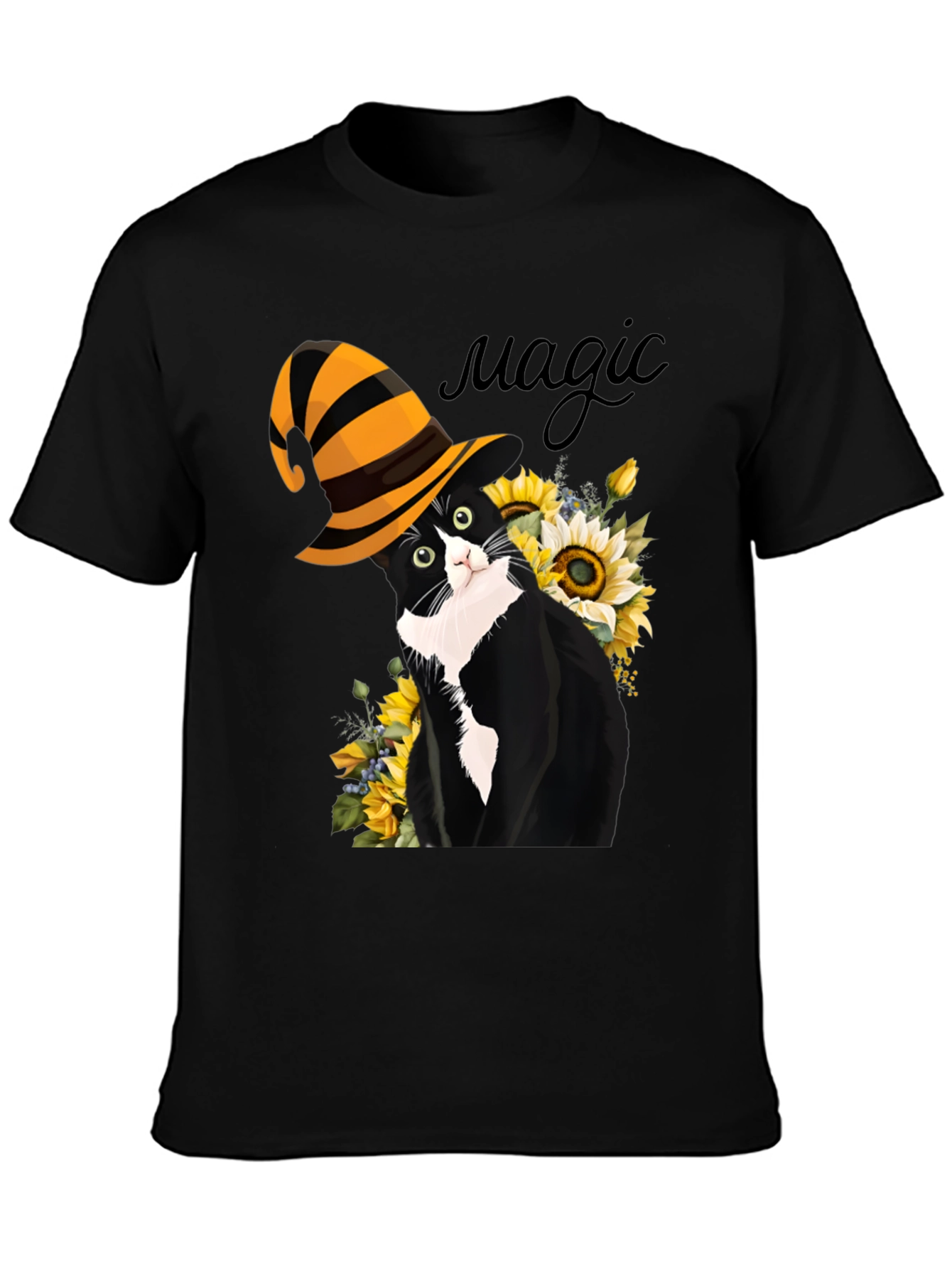 Magic Cat T-Shirt: Whimsical Halloween Style