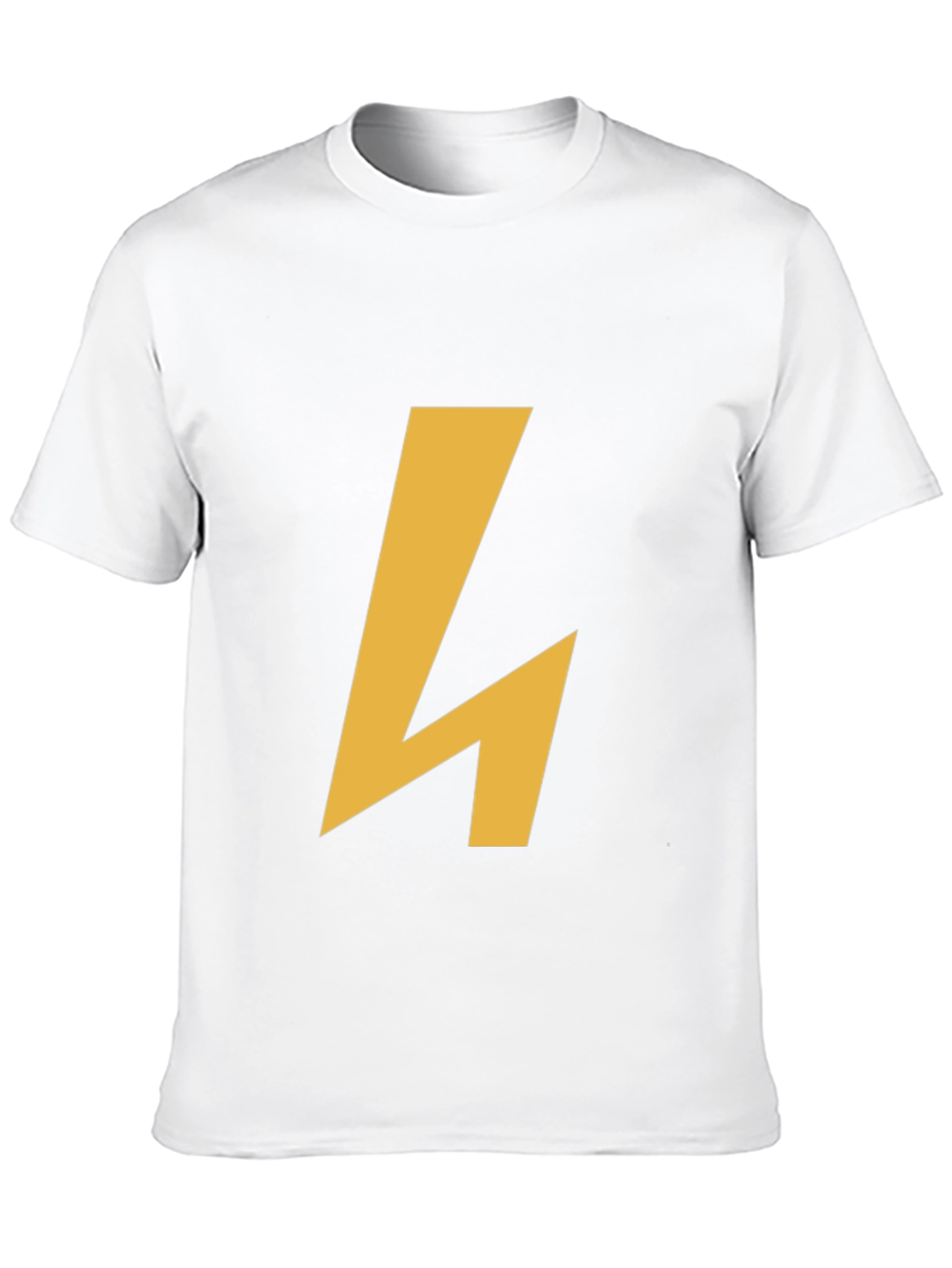 Modern Black Tee with Geometric Gold Accent