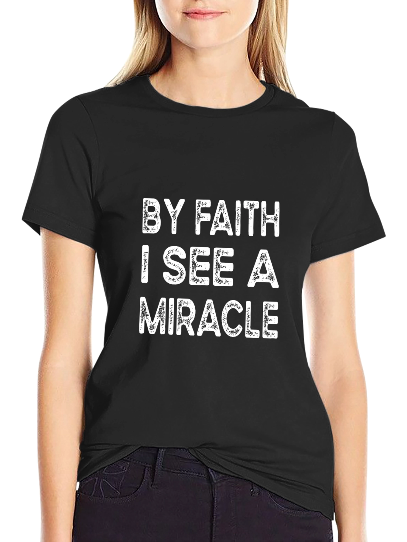 Faith & Miracle Graphic Tee - Black T-Shirt