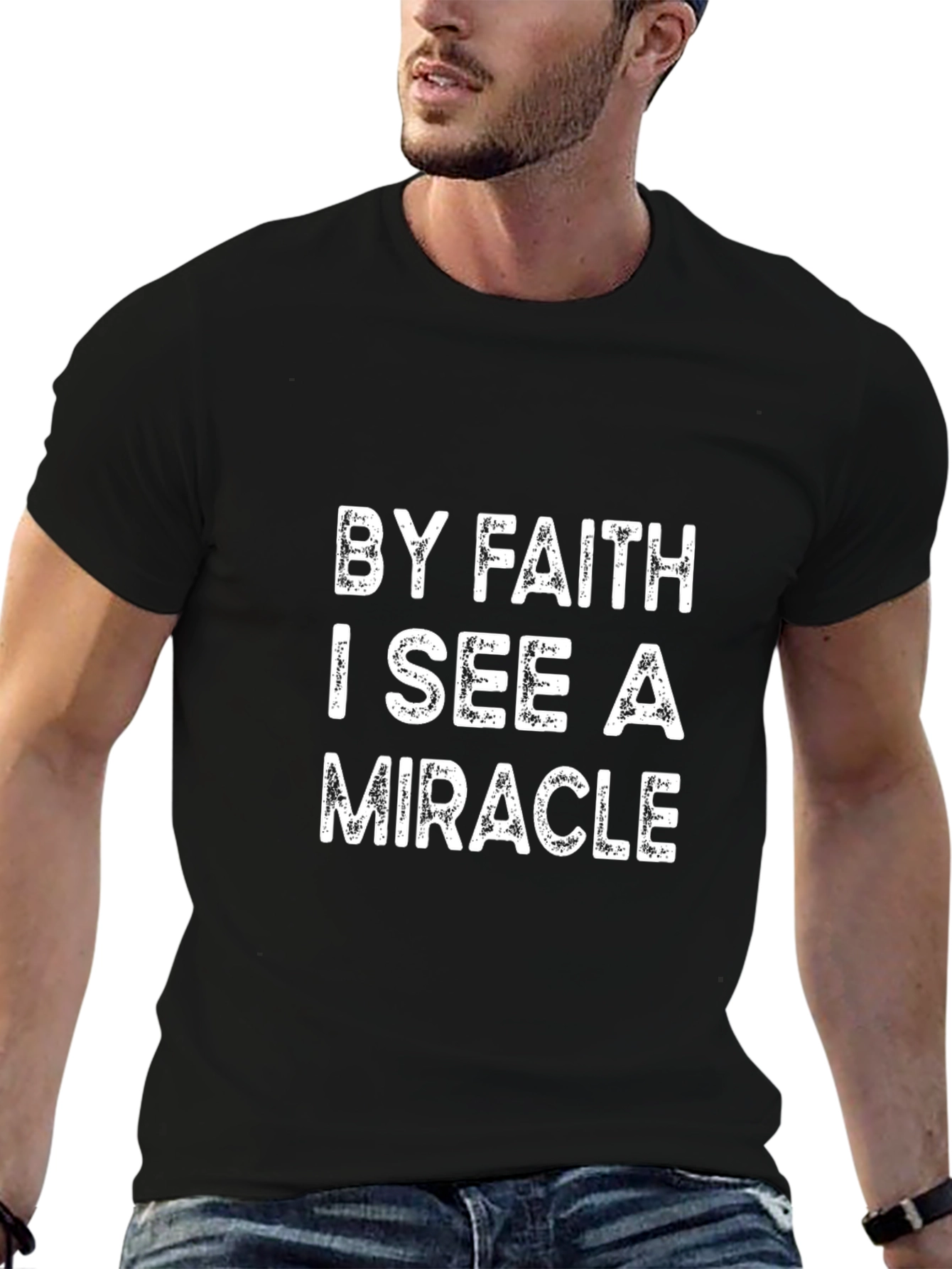 Faith & Miracle Graphic Tee - Black T-Shirt