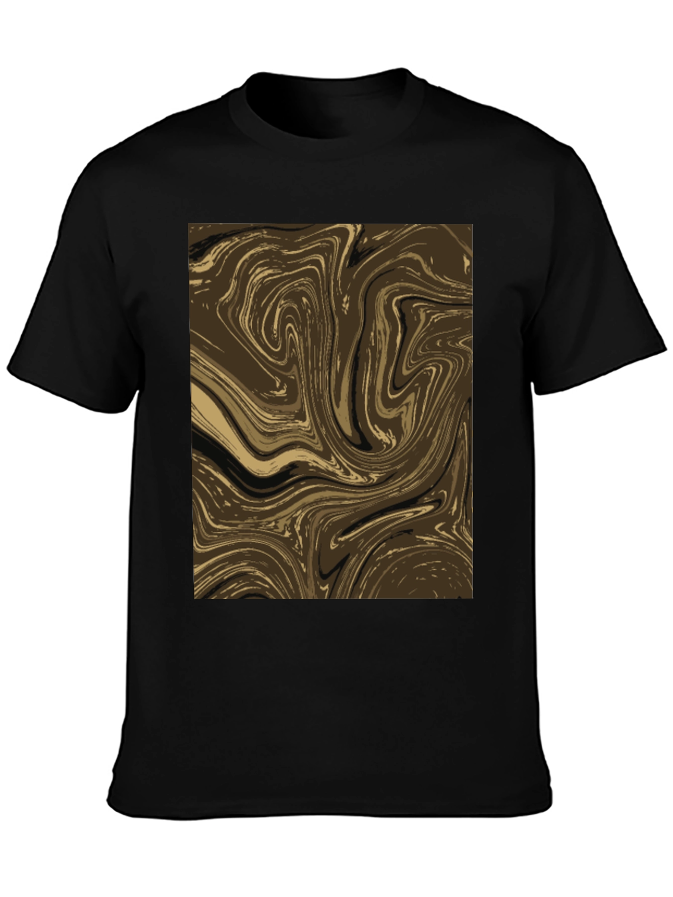 Abstract Swirl Graphic Tee - Brown