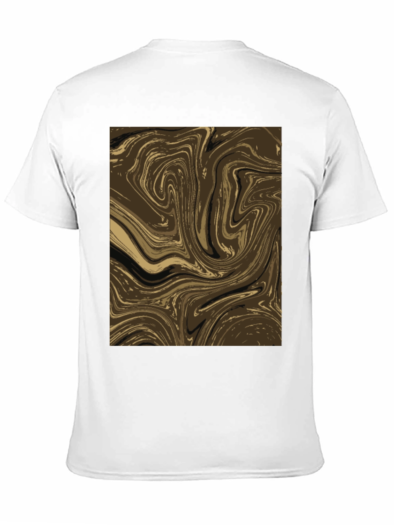 Abstract Swirl Graphic Tee - Brown