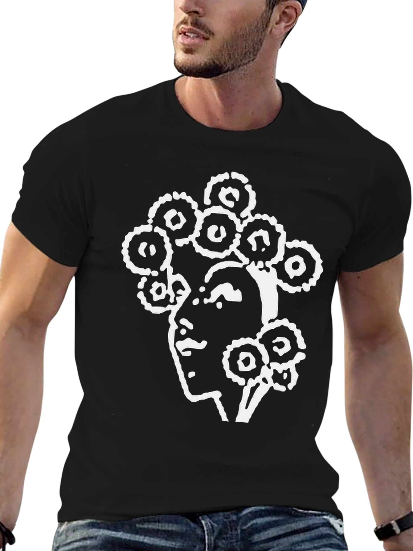 Abstract Woman Graphic Tee - Black Unisex Shirt