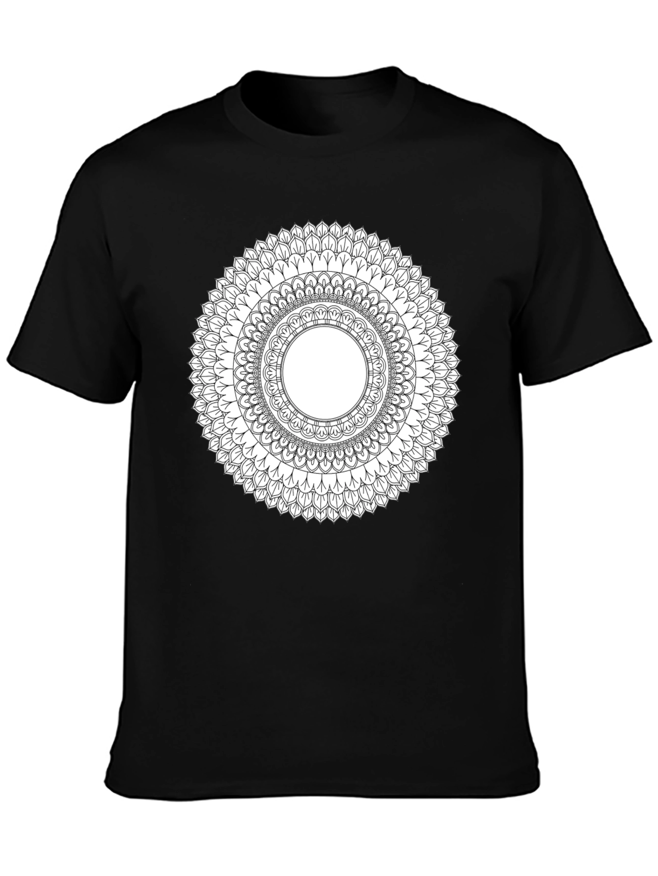 Mandala Print Black T-Shirt