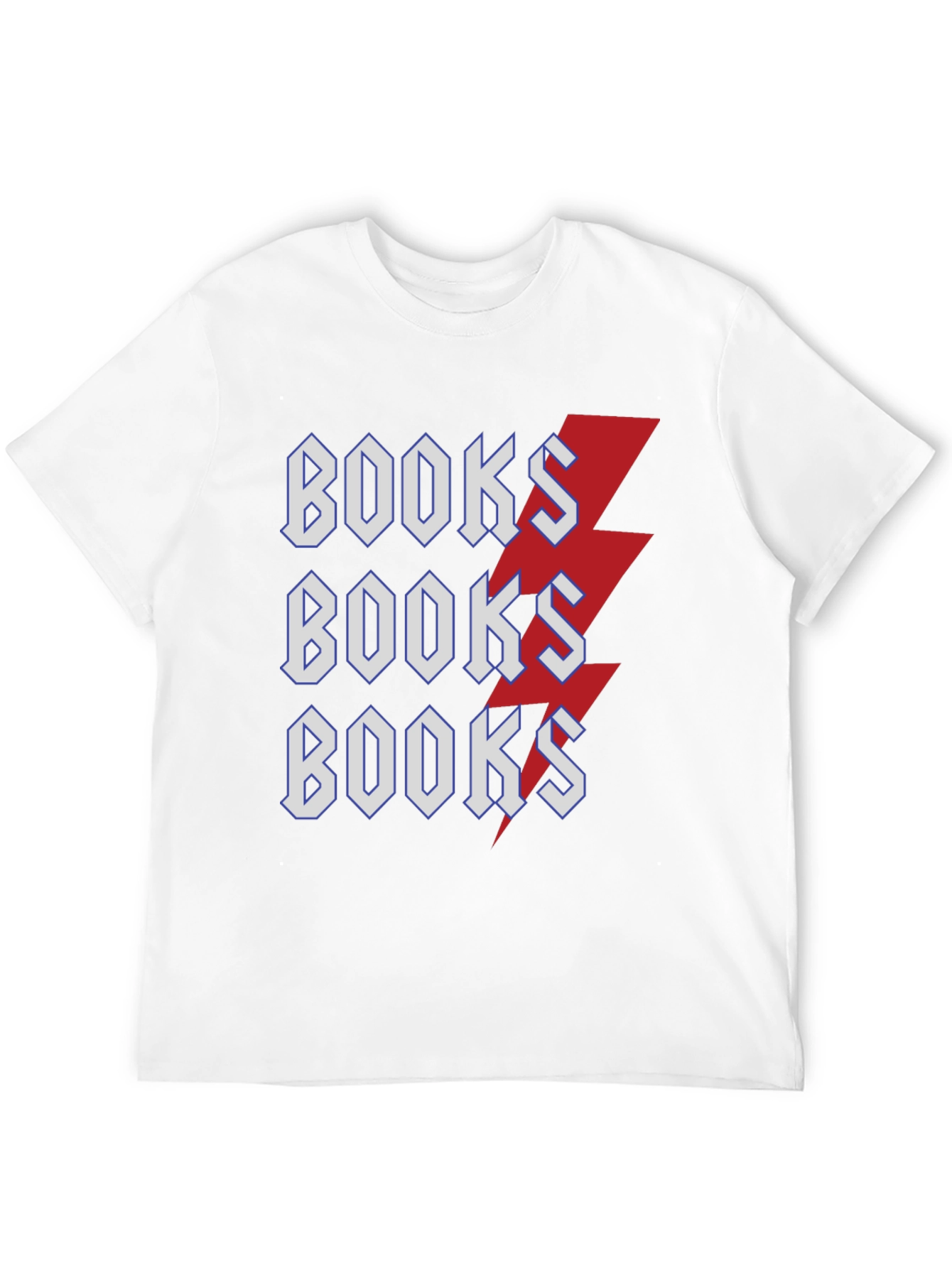 Books Lightning Bolt T-Shirt Black Cotton Tee
