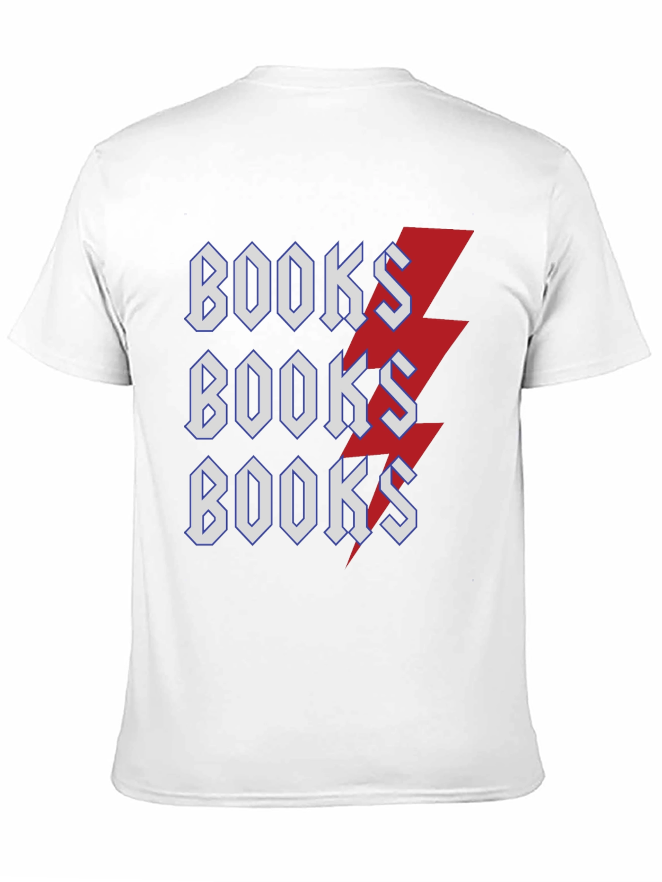 Books Lightning Bolt T-Shirt Black Cotton Tee