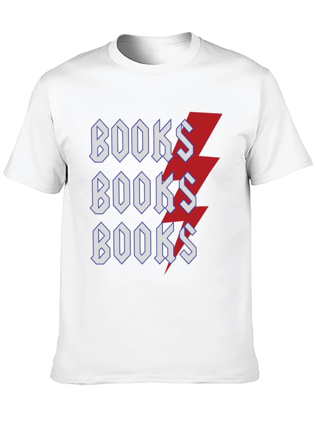 Books Lightning Bolt T-Shirt Black Cotton Tee