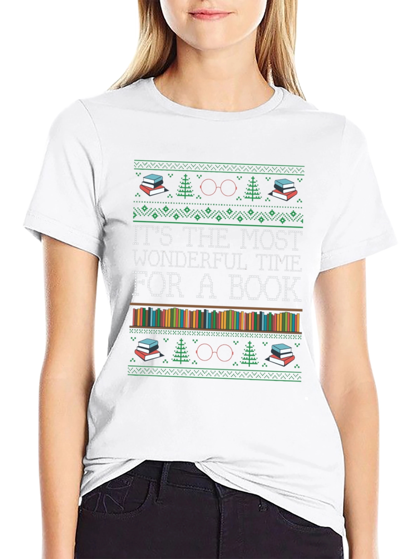 Book Lover Christmas T-Shirt