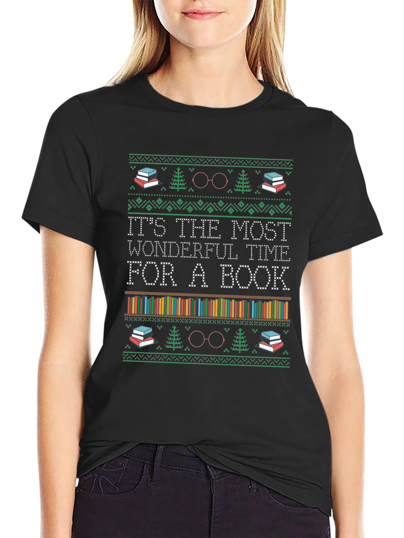Book Lover Christmas T-Shirt