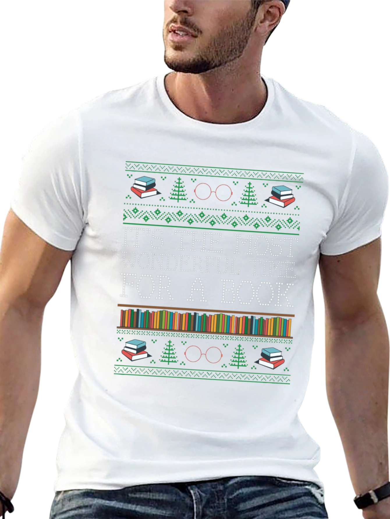 Book Lover Christmas T-Shirt