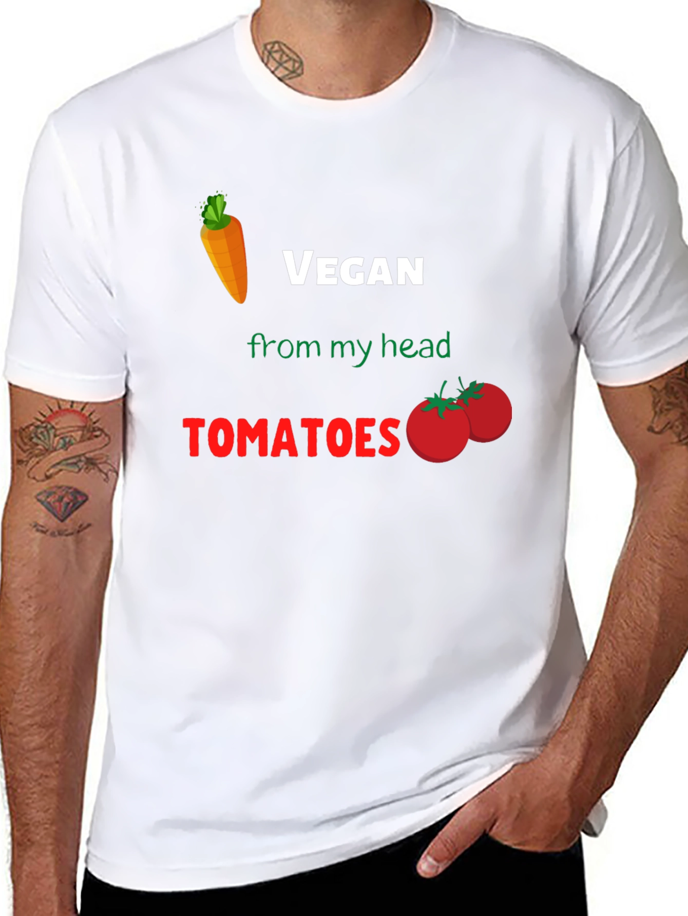 Vegan From My Head Tomatoes T-Shirt