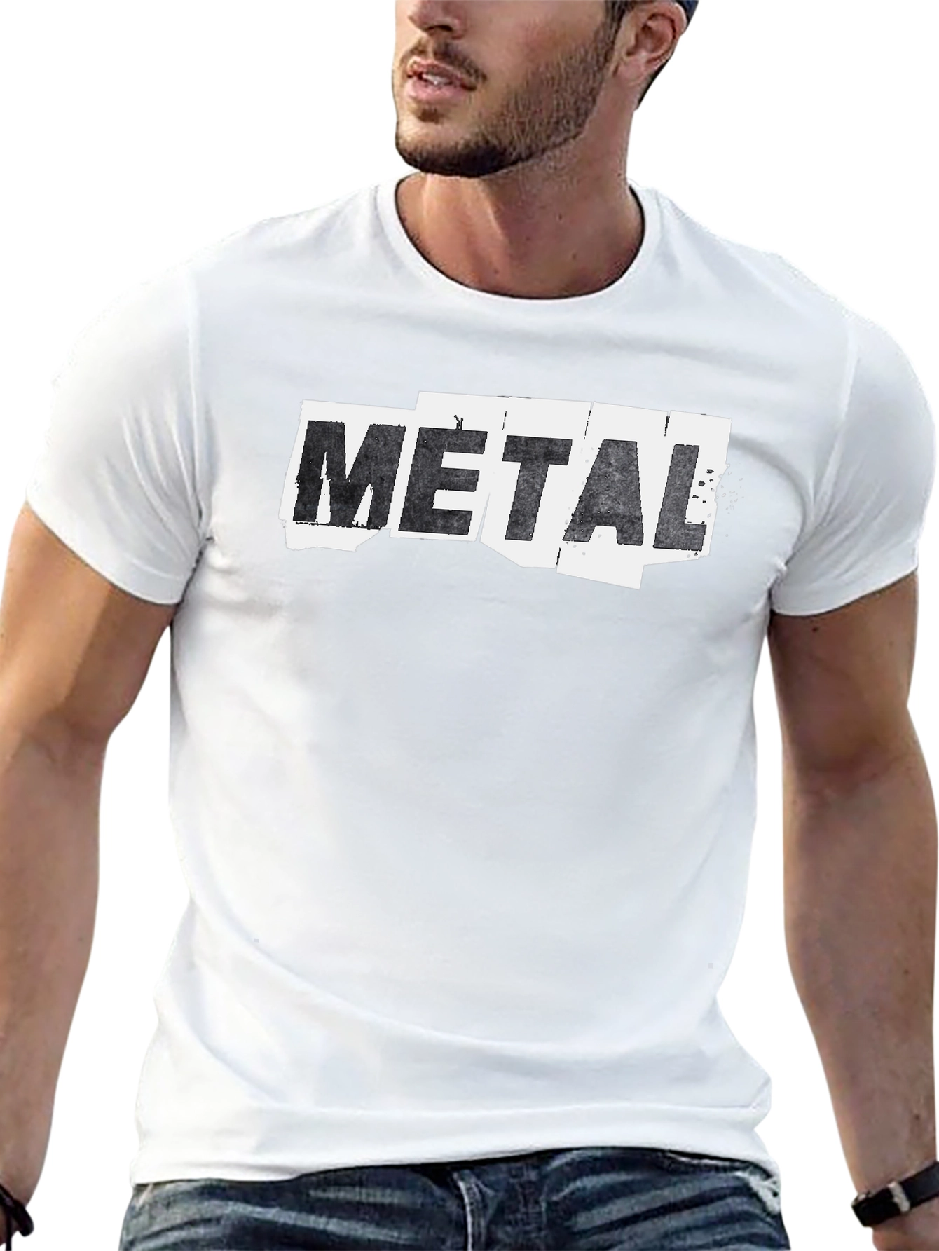 Metal Graphic Print Black T-Shirt