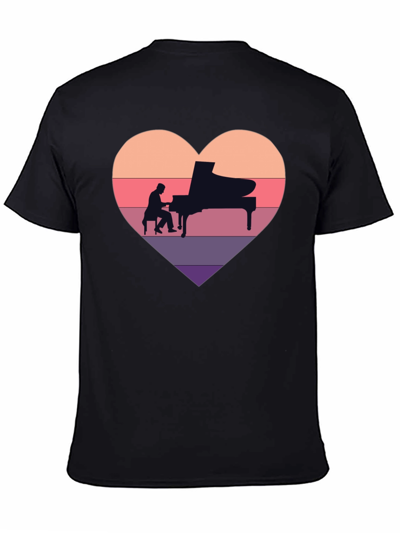 Piano Heart T-Shirt - Musician Lover Tee
