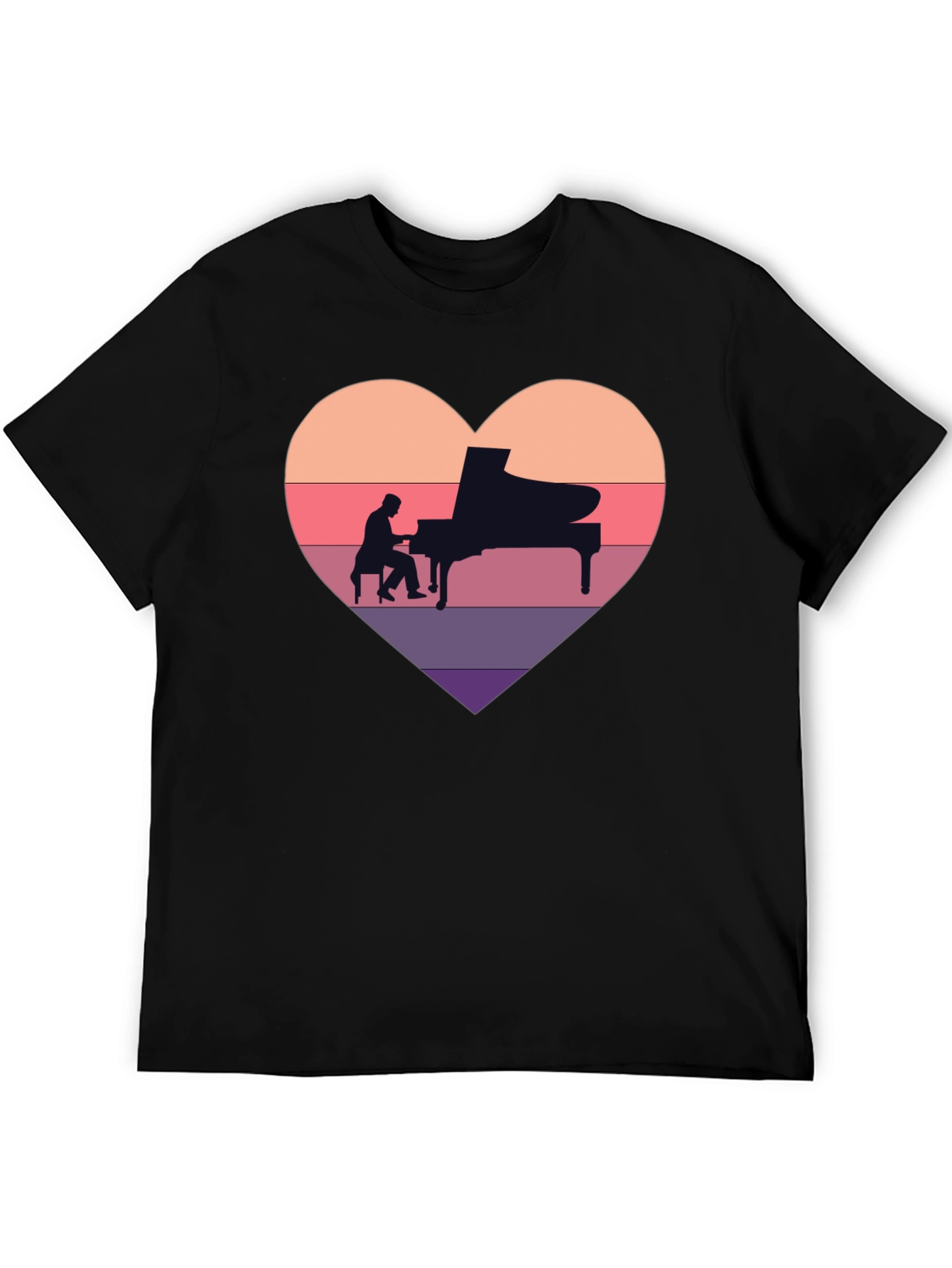 Piano Heart T-Shirt - Musician Lover Tee