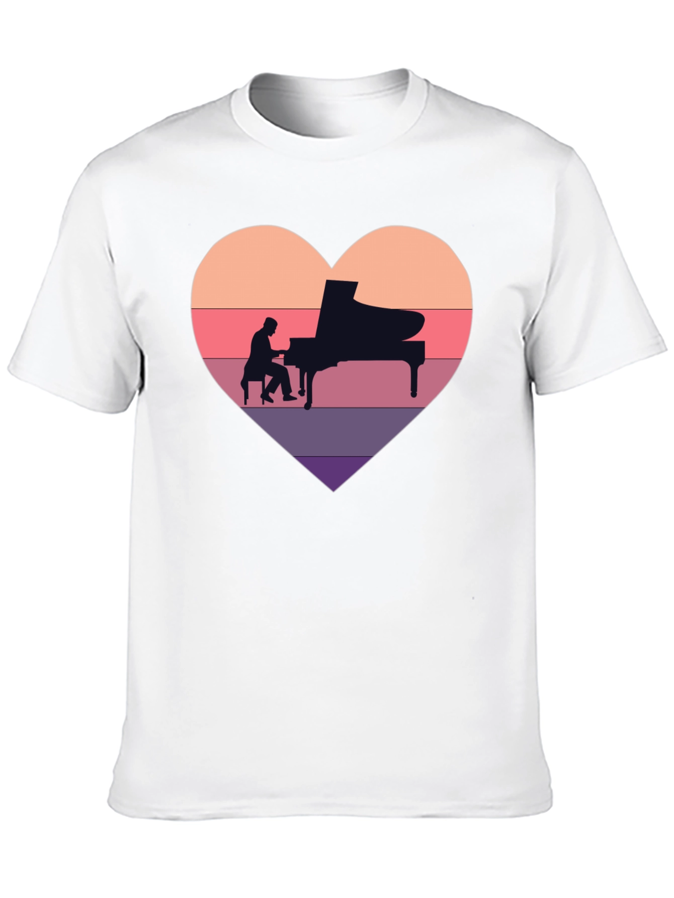Piano Heart T-Shirt - Musician Lover Tee