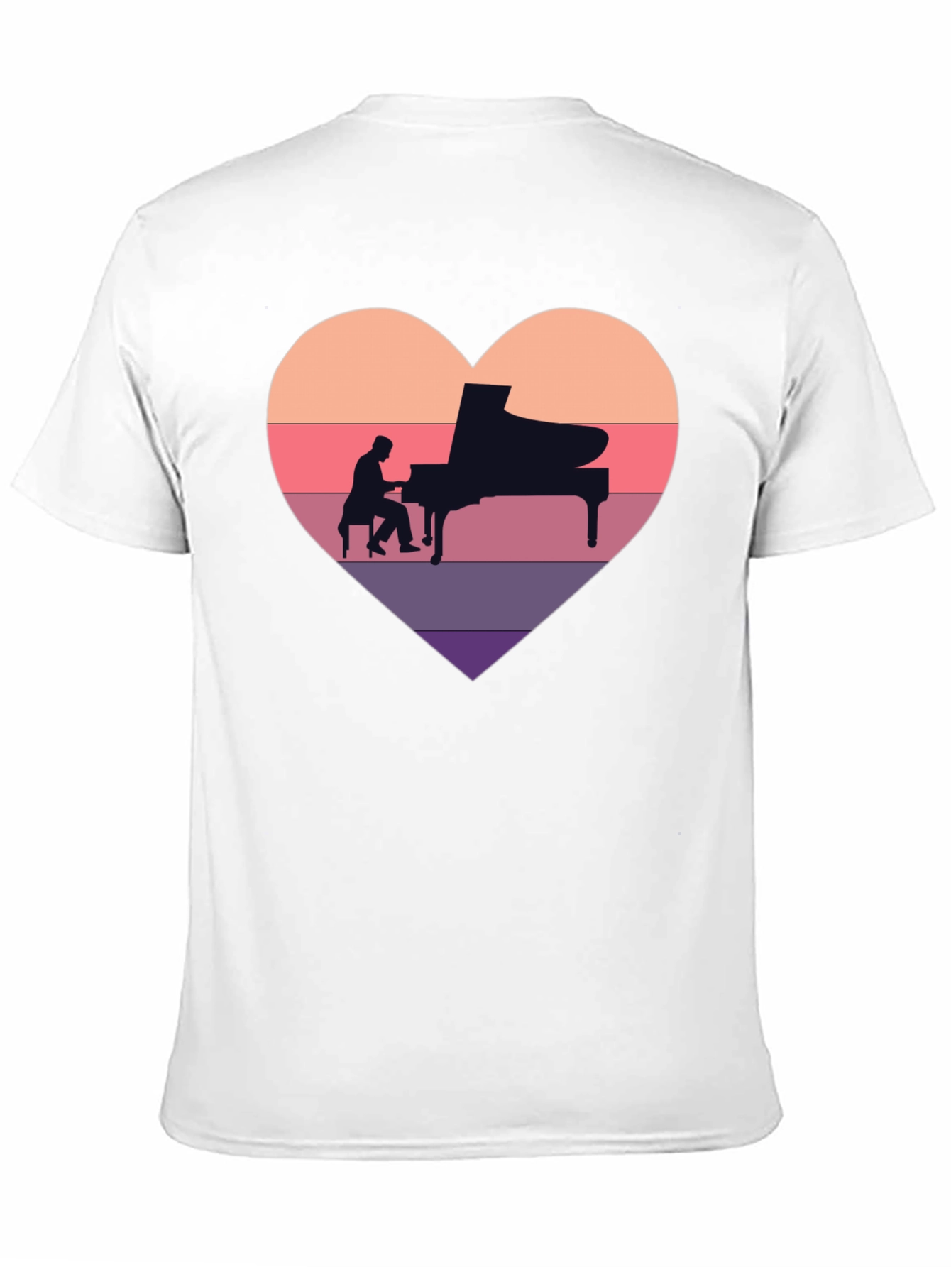 Piano Heart T-Shirt - Musician Lover Tee