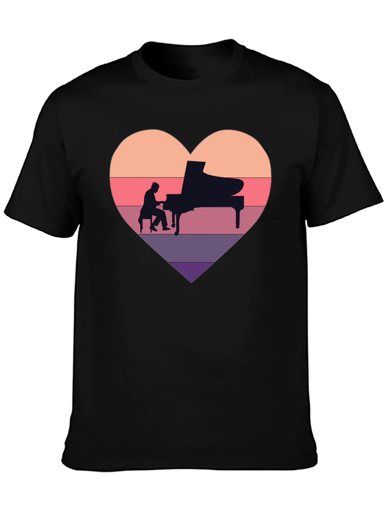 Piano Heart T-Shirt - Musician Lover Tee