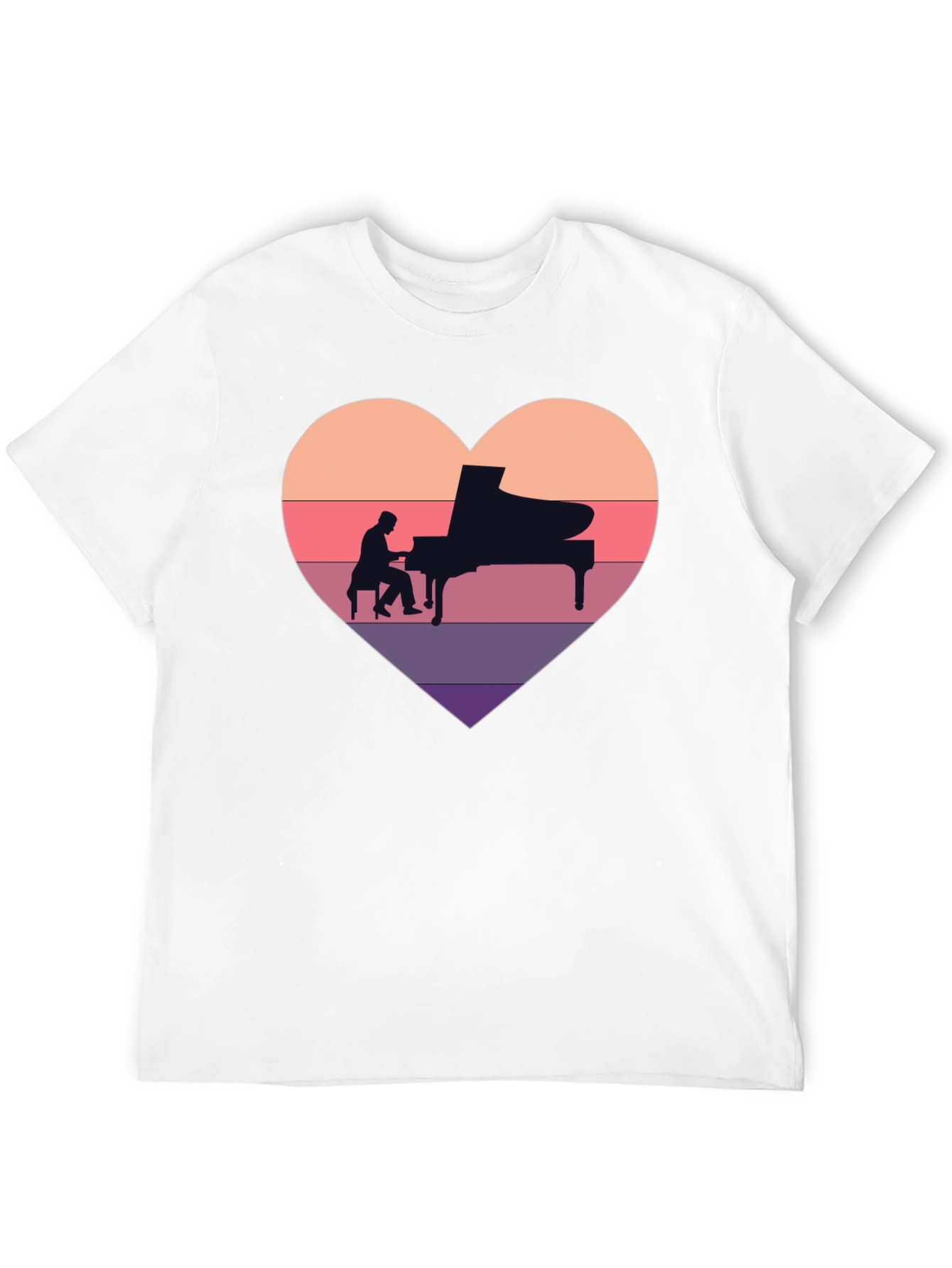 Piano Heart T-Shirt - Musician Lover Tee
