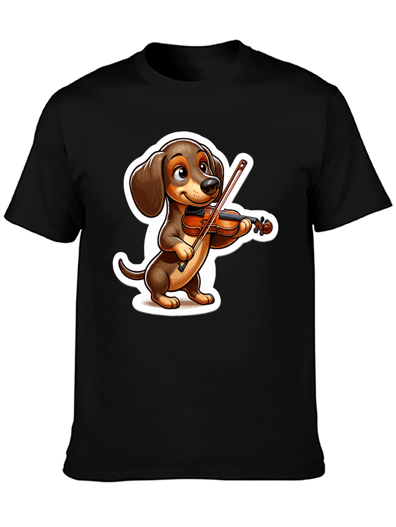 Dachshund Violinist T-Shirt - Cute Dog Lover Tee