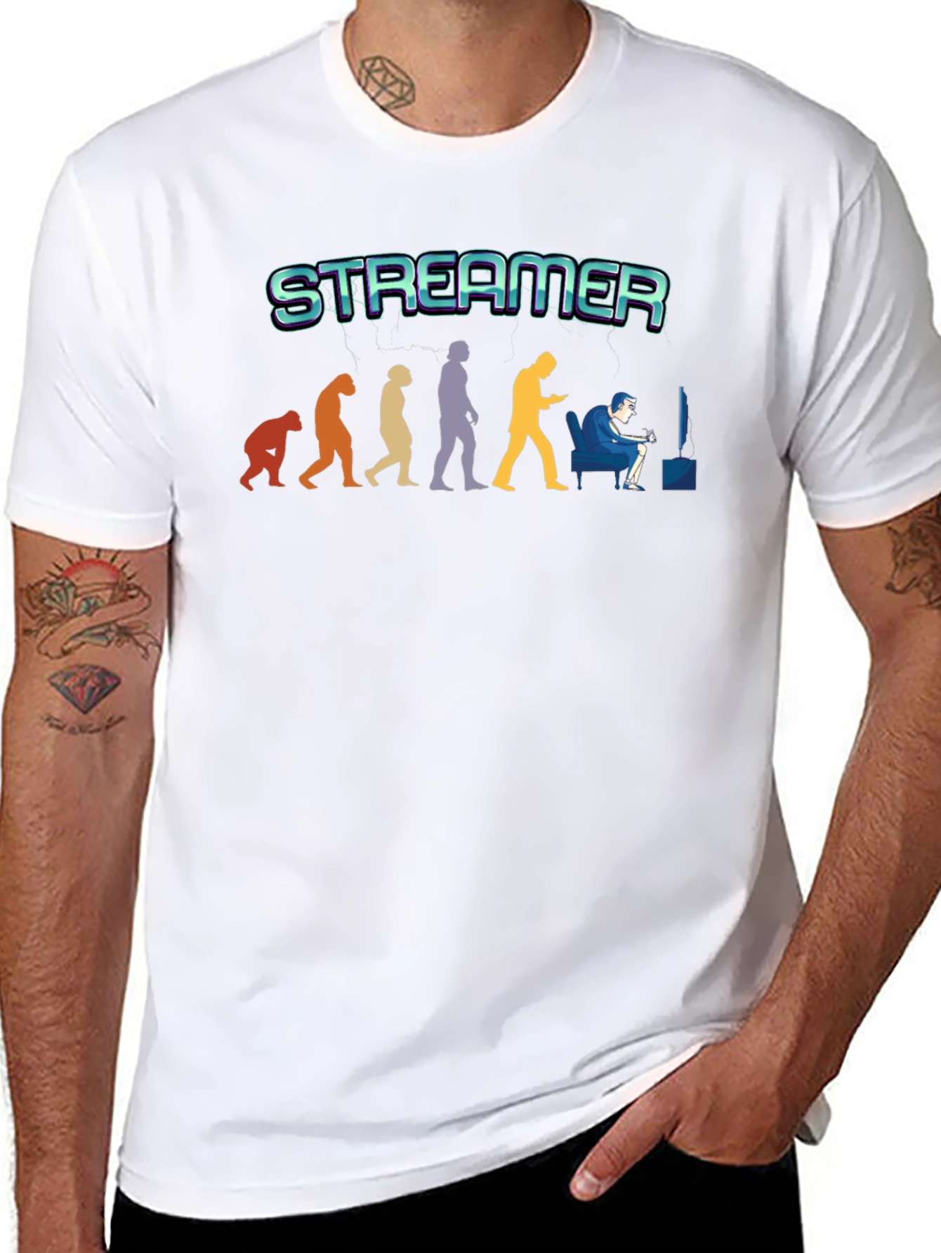 Streamer Evolution T-Shirt - Gamer Gift