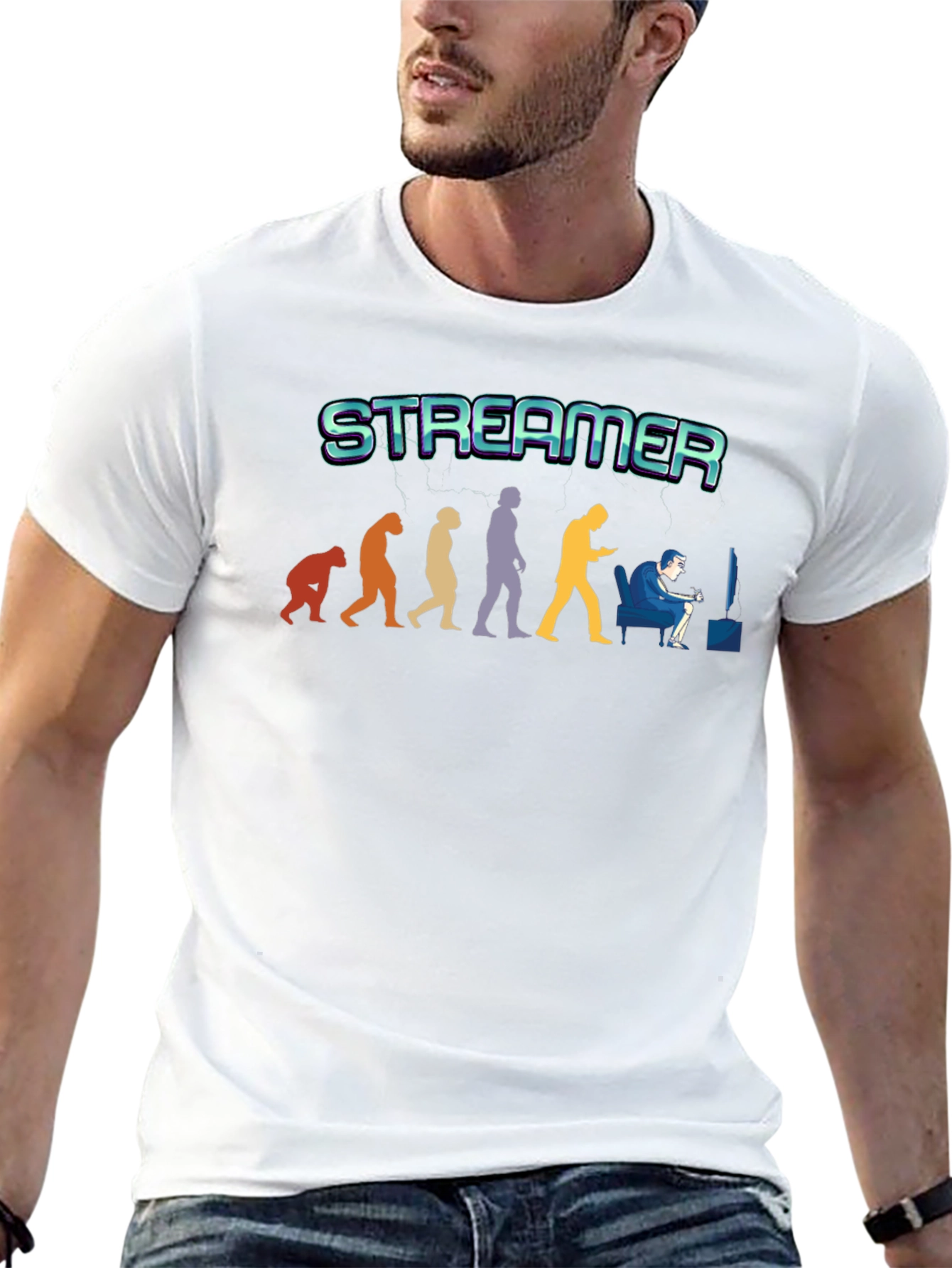 Streamer Evolution T-Shirt - Gamer Gift