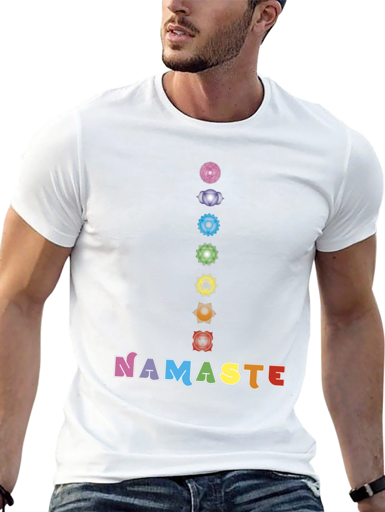 Chakra Namaste Graphic Tee - Yoga Inspired Shirt
