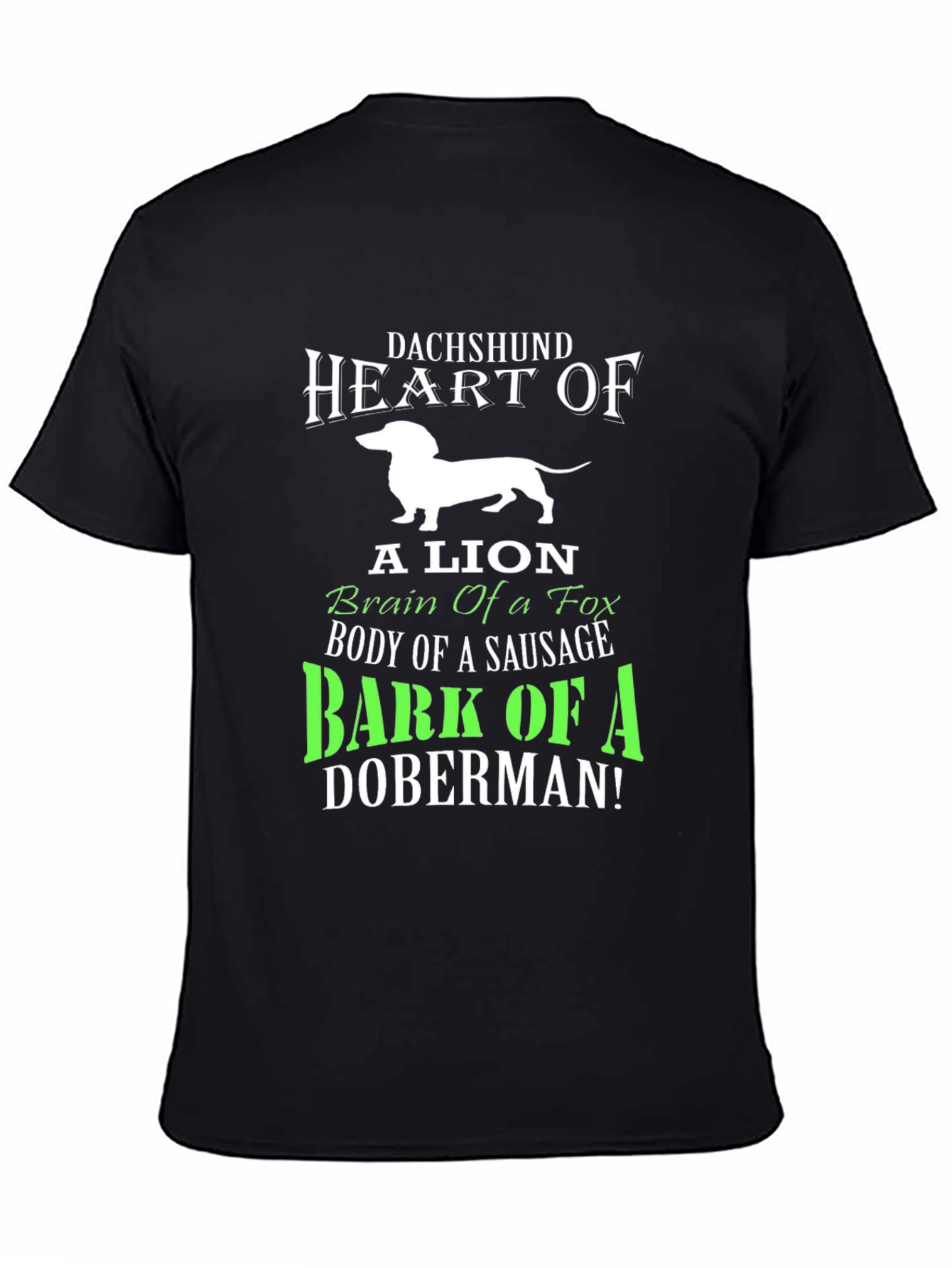 Dachshund Heart T-Shirt: Lion Fox Sausage Doberman