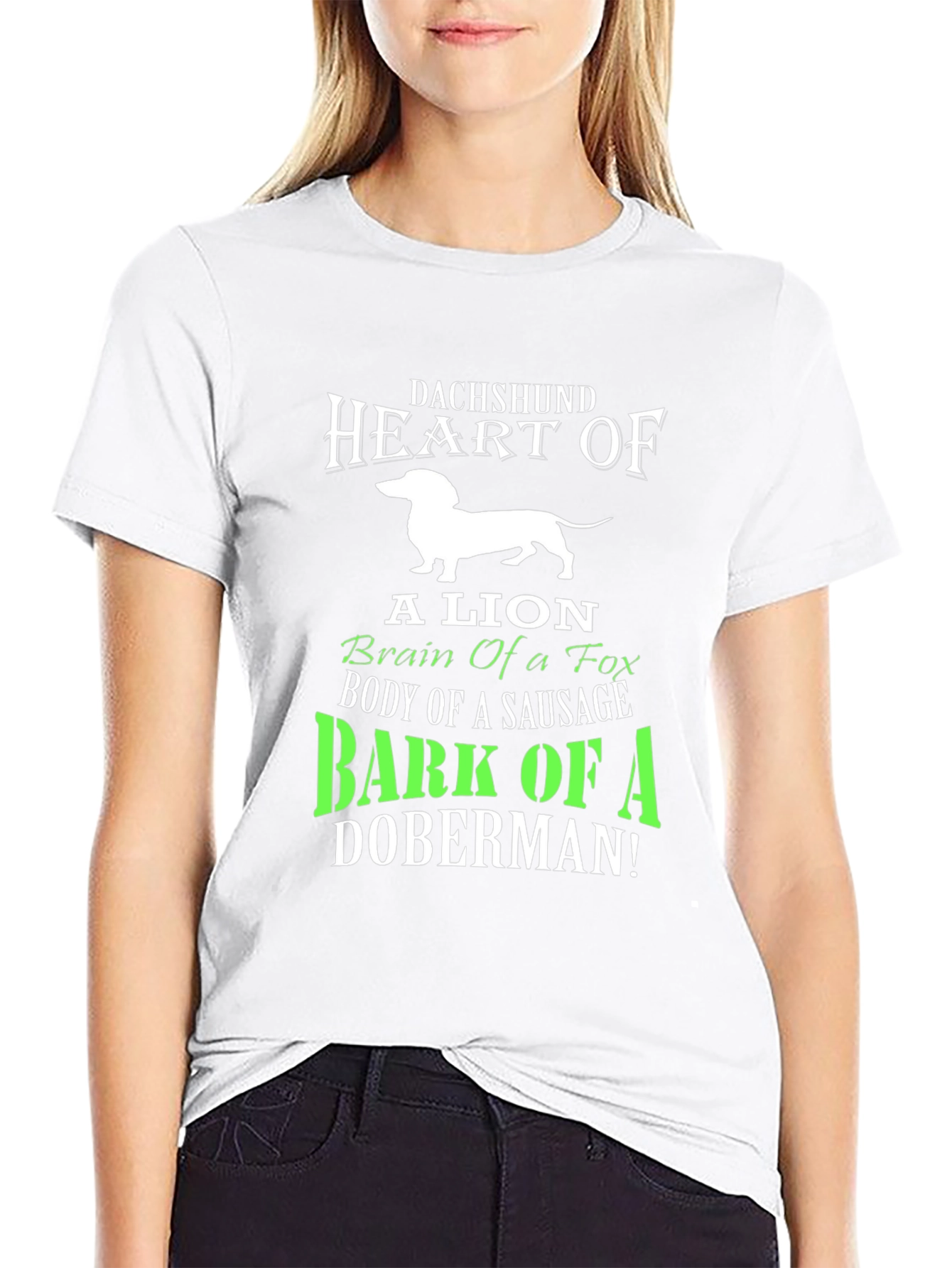 Dachshund Heart T-Shirt: Lion Fox Sausage Doberman