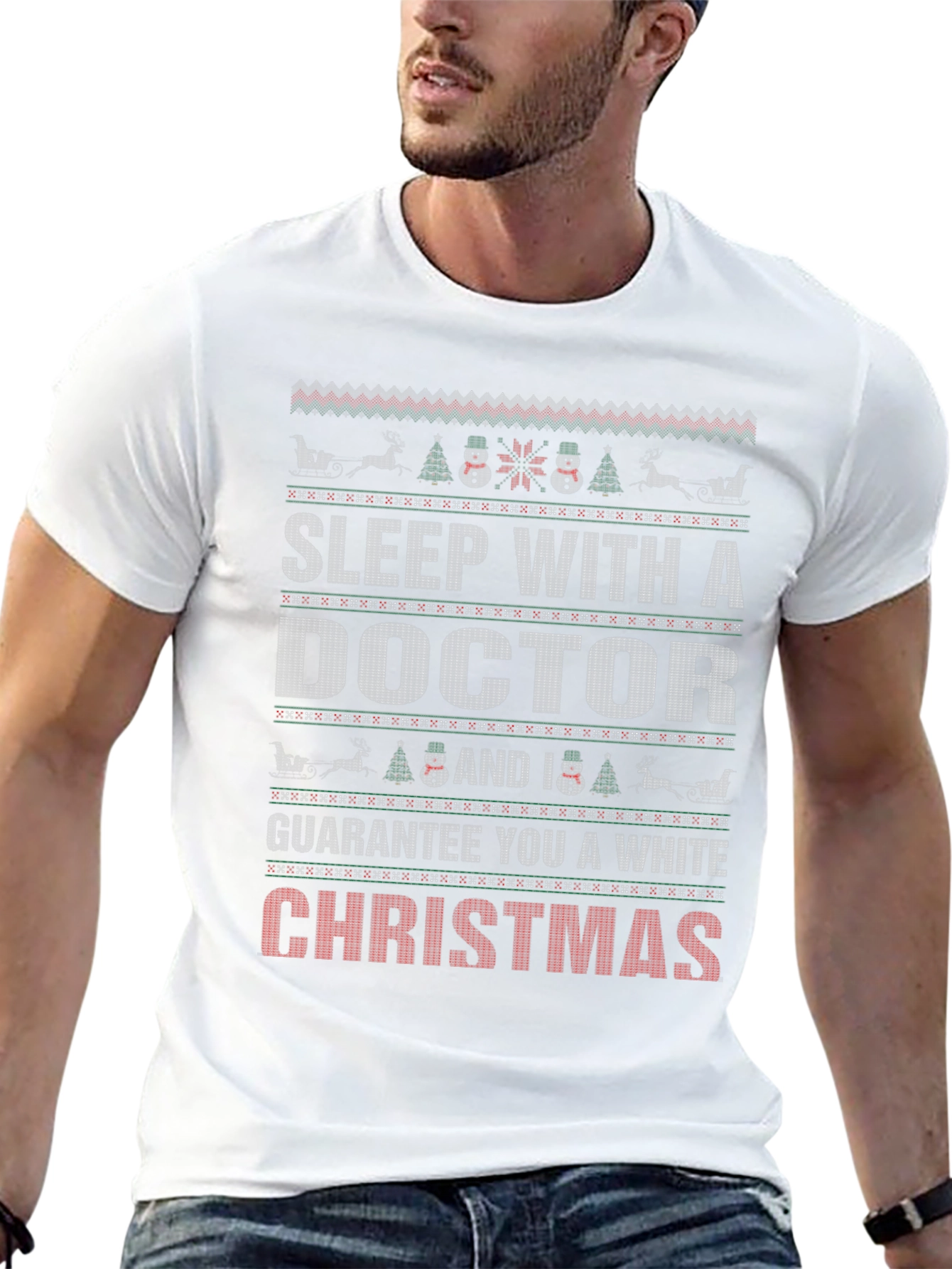 Sleep with a Doctor Christmas Holiday Graphic T-Shirt