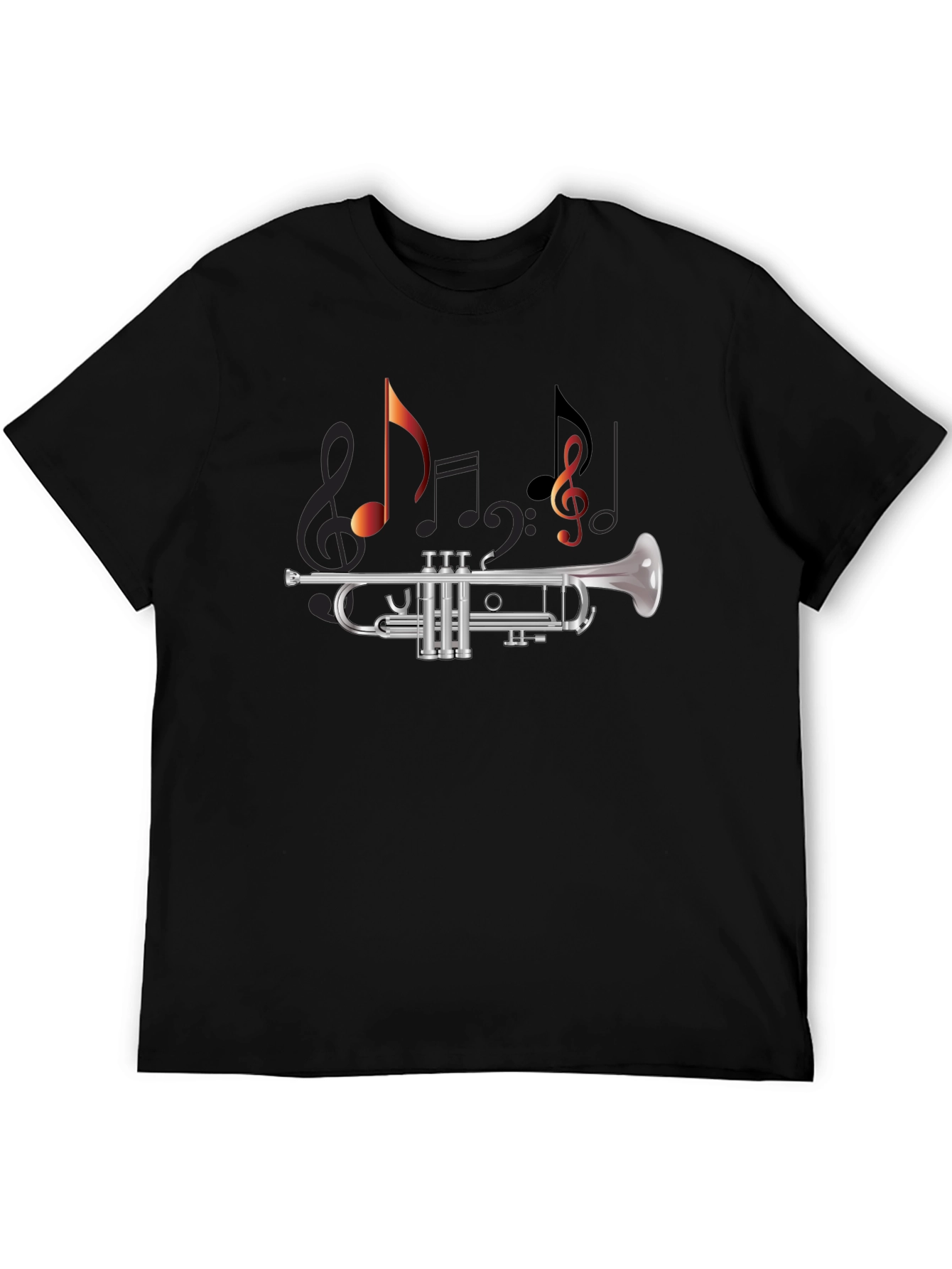 Musical Trumpet T-Shirt - Black Cotton Tee
