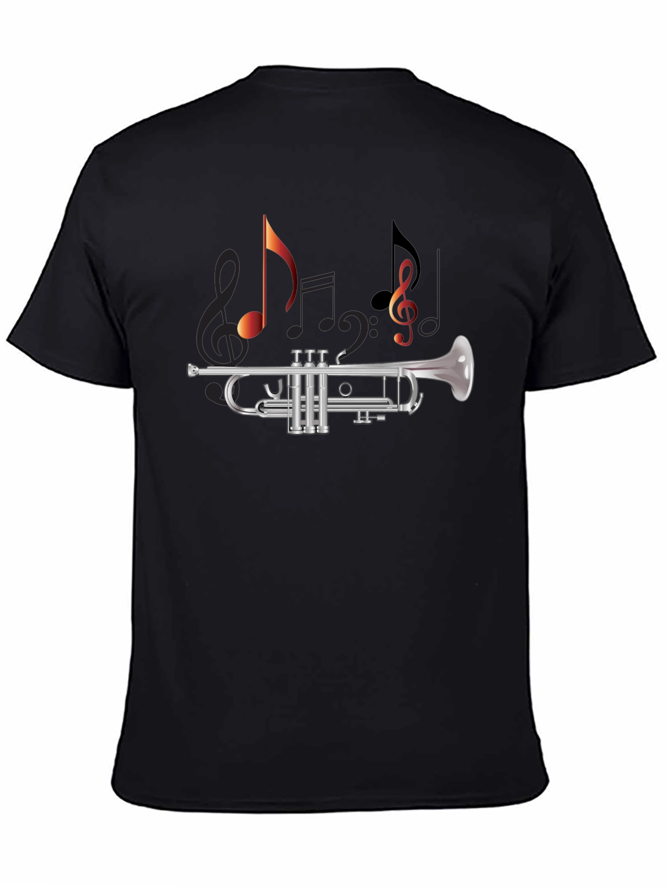 Musical Trumpet T-Shirt - Black Cotton Tee