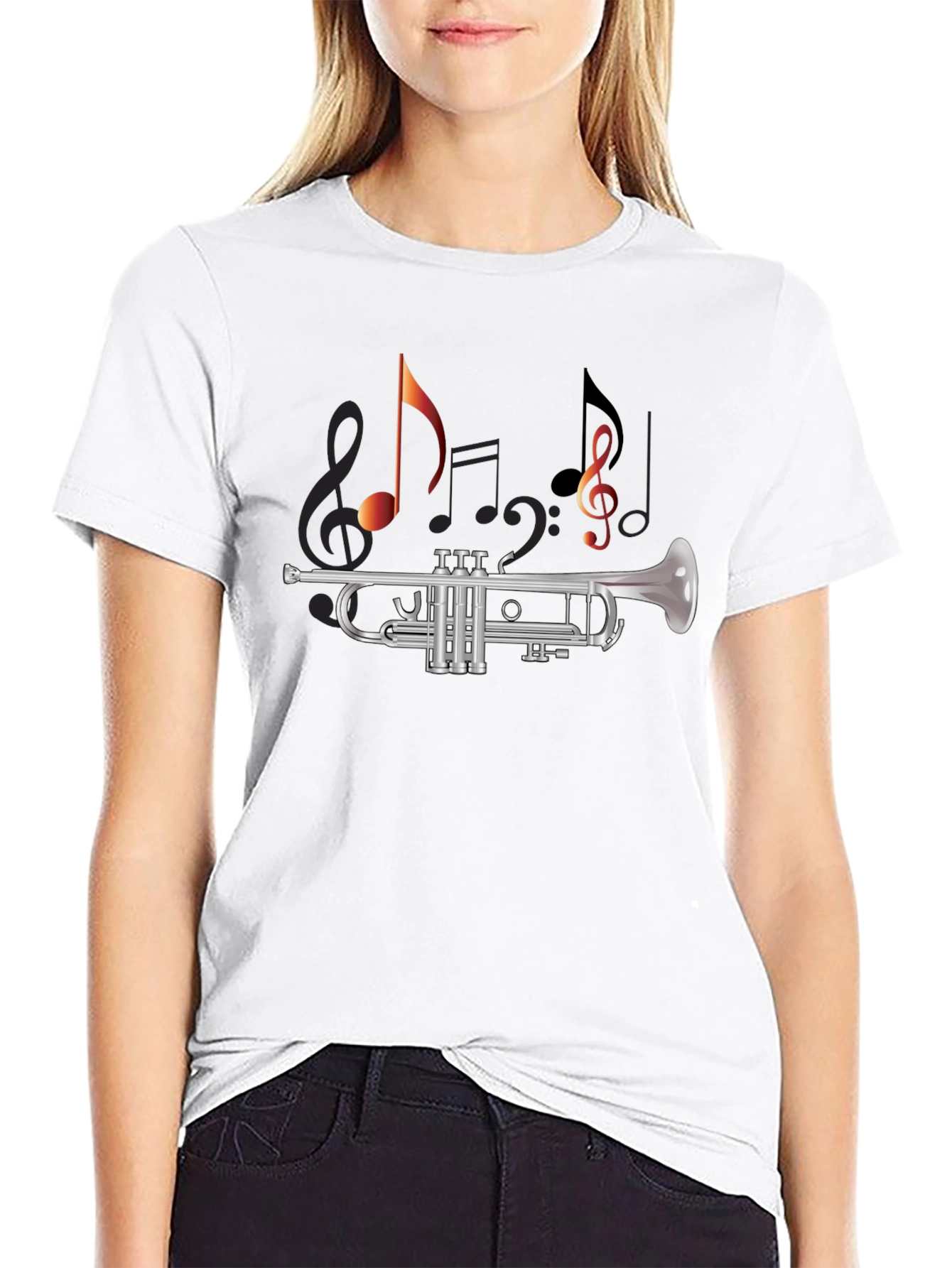 Musical Trumpet T-Shirt - Black Cotton Tee