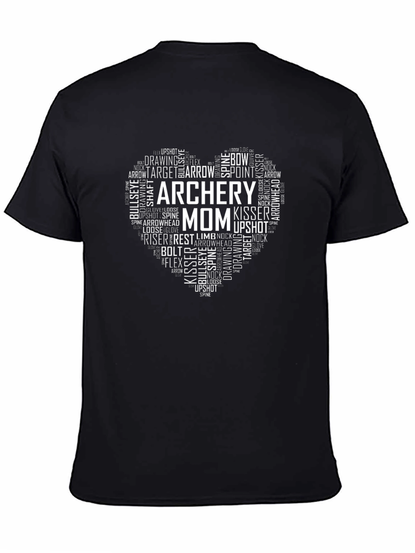 Archery Mom Heart Graphic Tee - Black