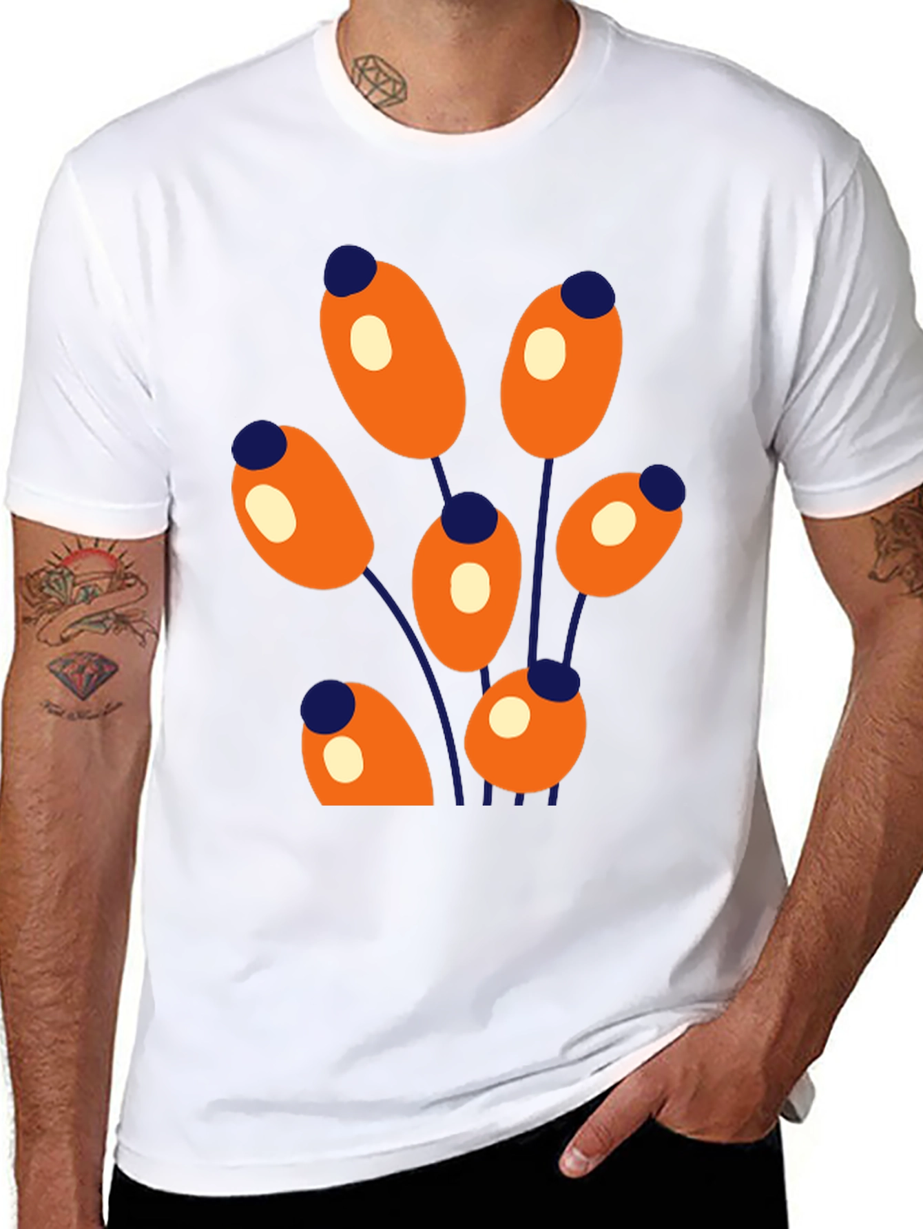 Abstract Floral Graphic Print Crew Neck T-Shirt