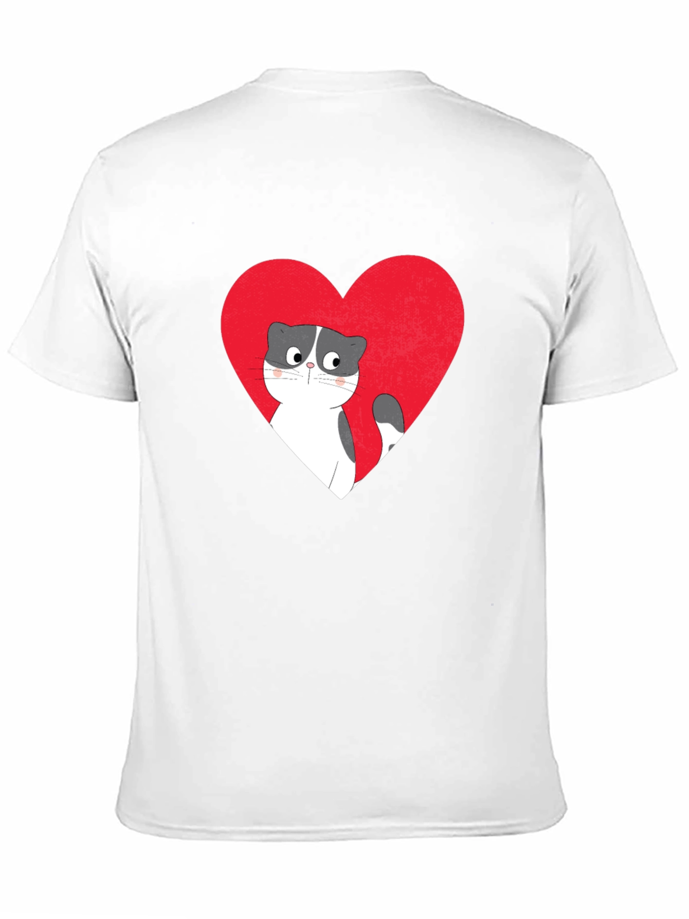Heart Cat Graphic Tee - Black