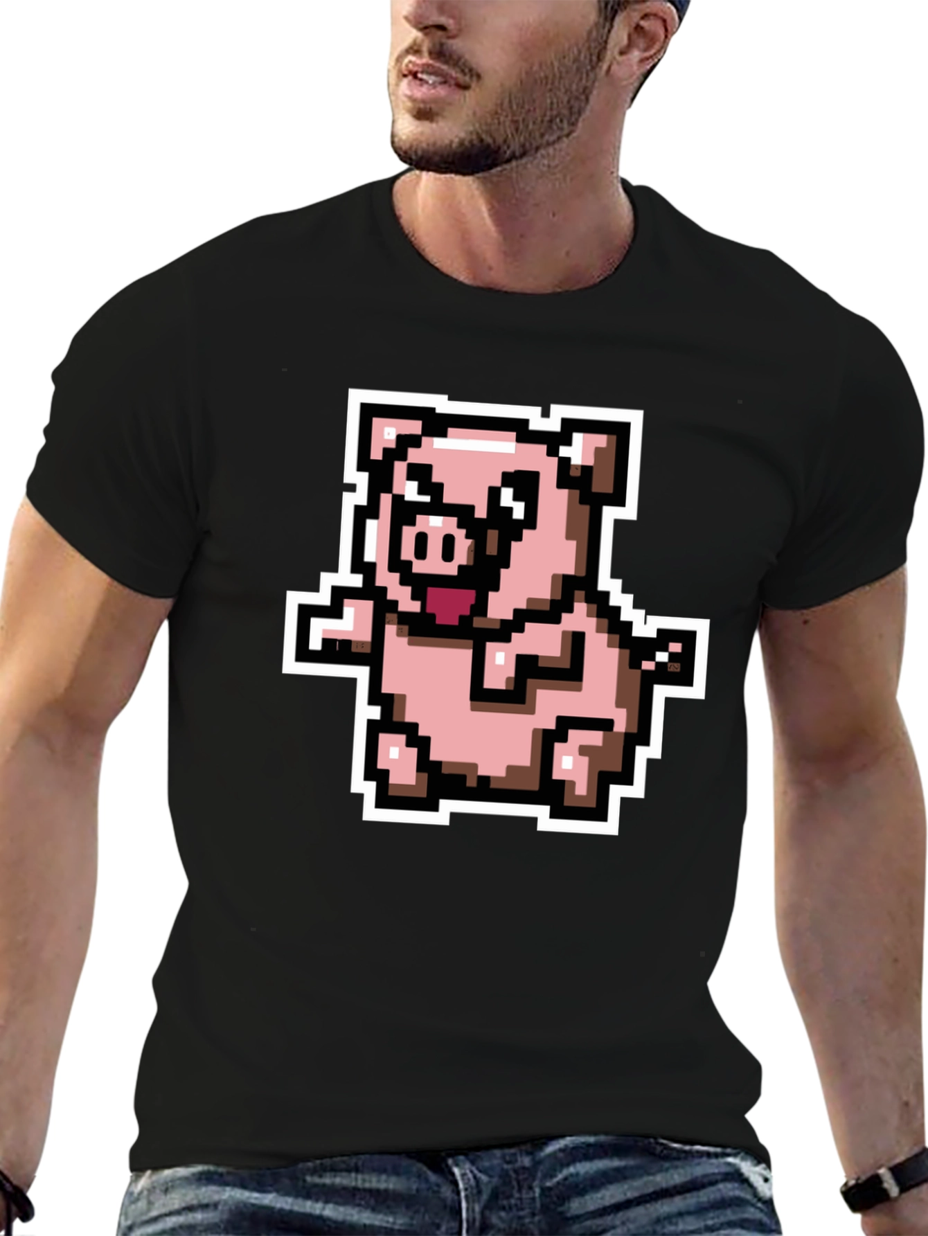 Pixel Pig T-Shirt - Cute Retro Gaming Tee